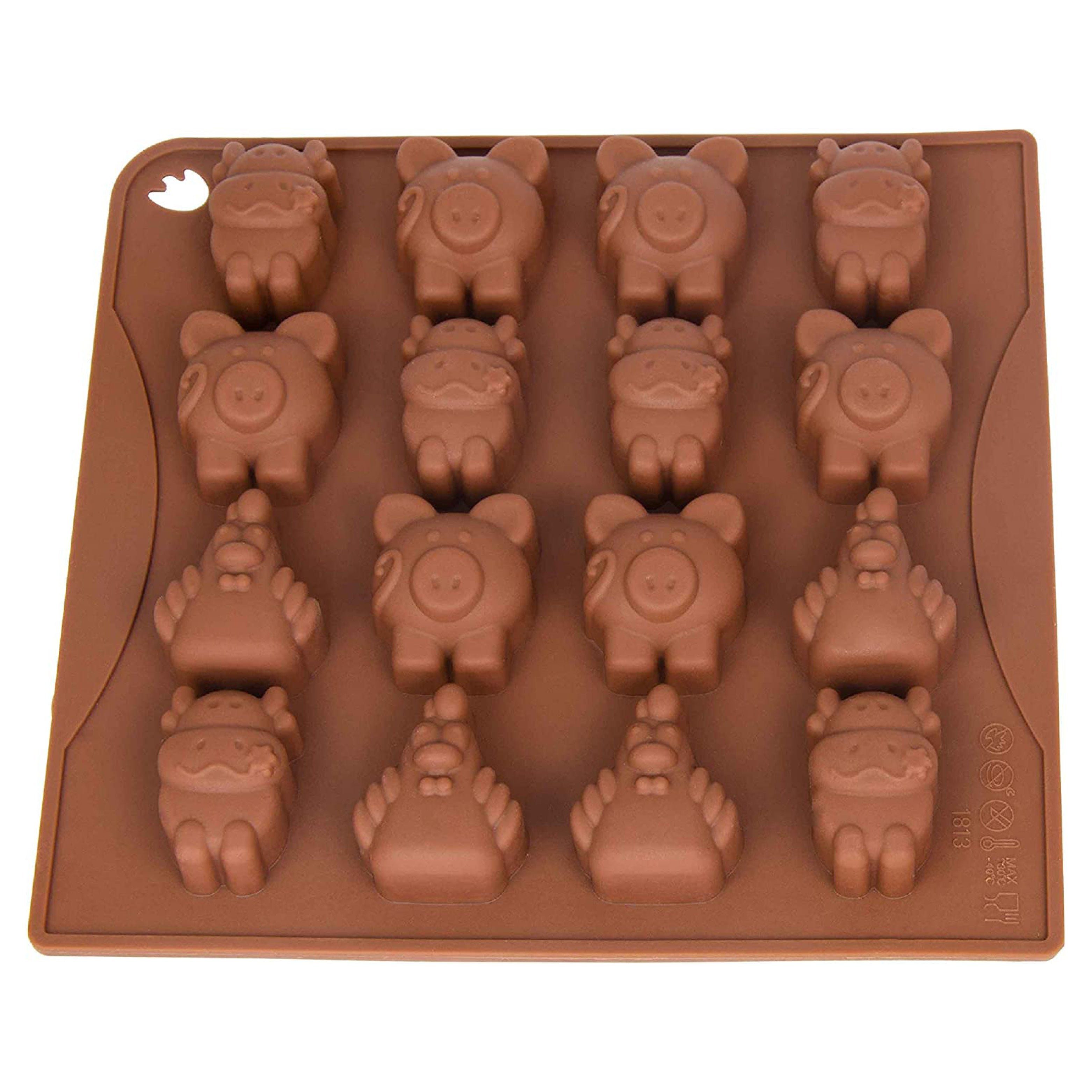 wisefood Silikonform 2-tlg., Silikonform Tiere - braun 18x16,5x2cm -, (2-tlg)