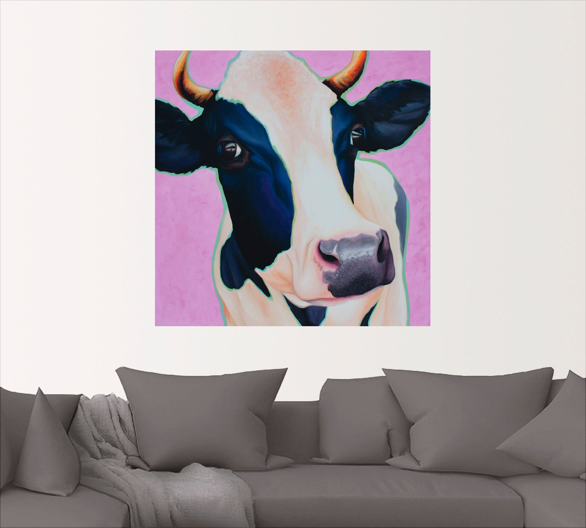 Artland Wandbild Kuh Josefine, Haustiere Leinwandbild, Größen St), in versch. oder (1 Wandaufkleber als Poster
