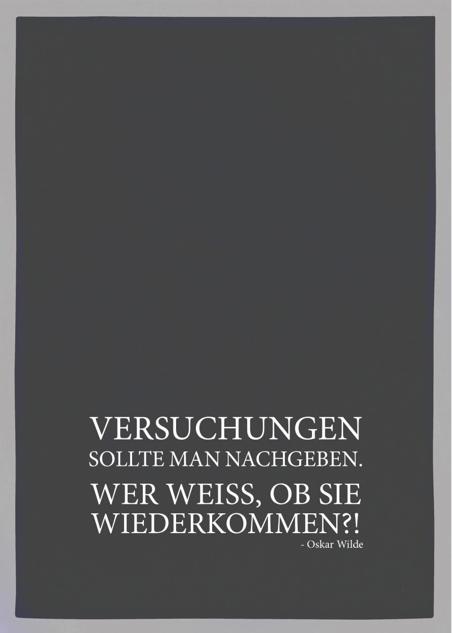 17;30 Hamburg Geschirrtuch Geschirrtuch grau „Versuchungen sollte man nachgeben“ weiß von 17;30 H