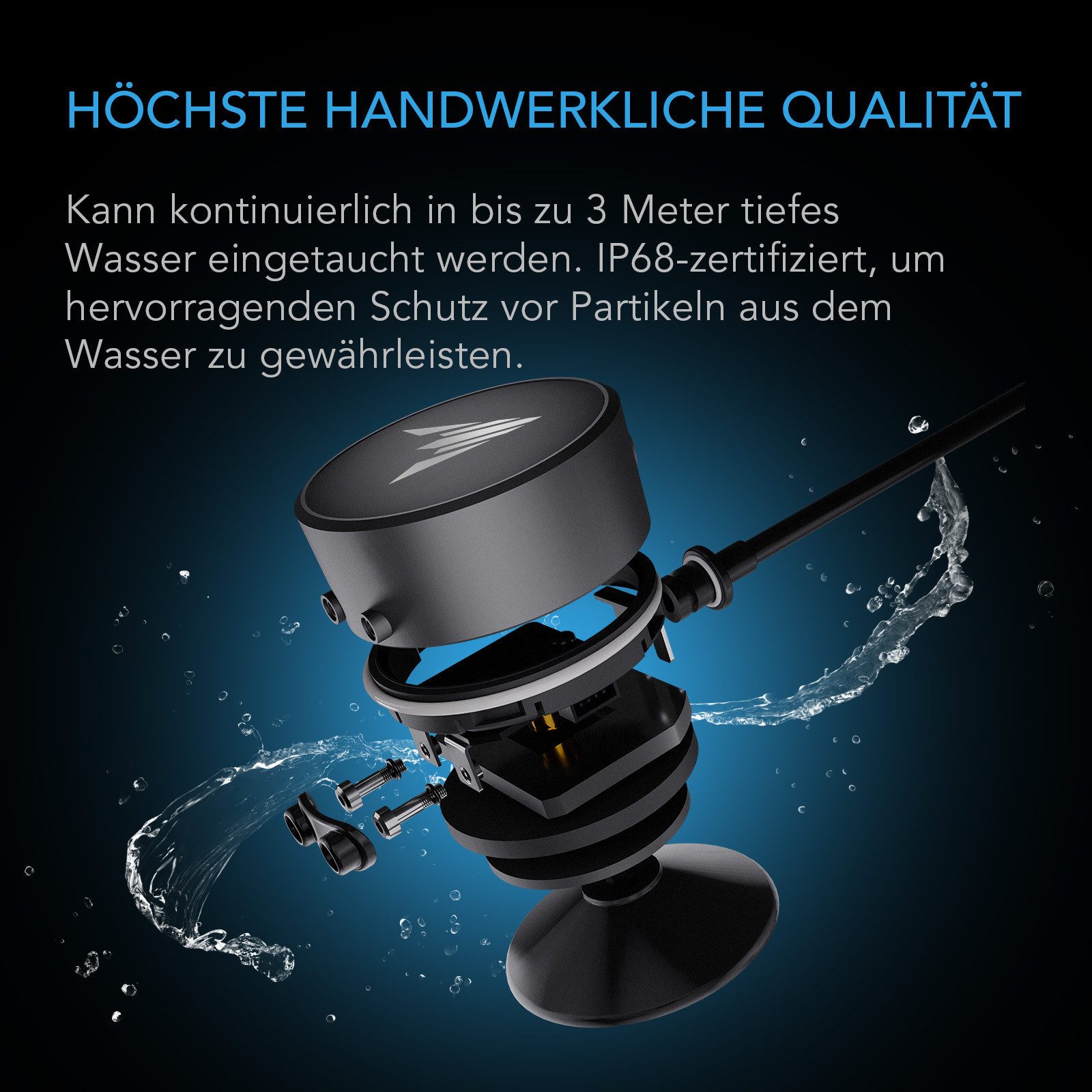 AC INFINITY Wassersensor KI-Wassersensor zur Flüssigkeitserkennung, IP68