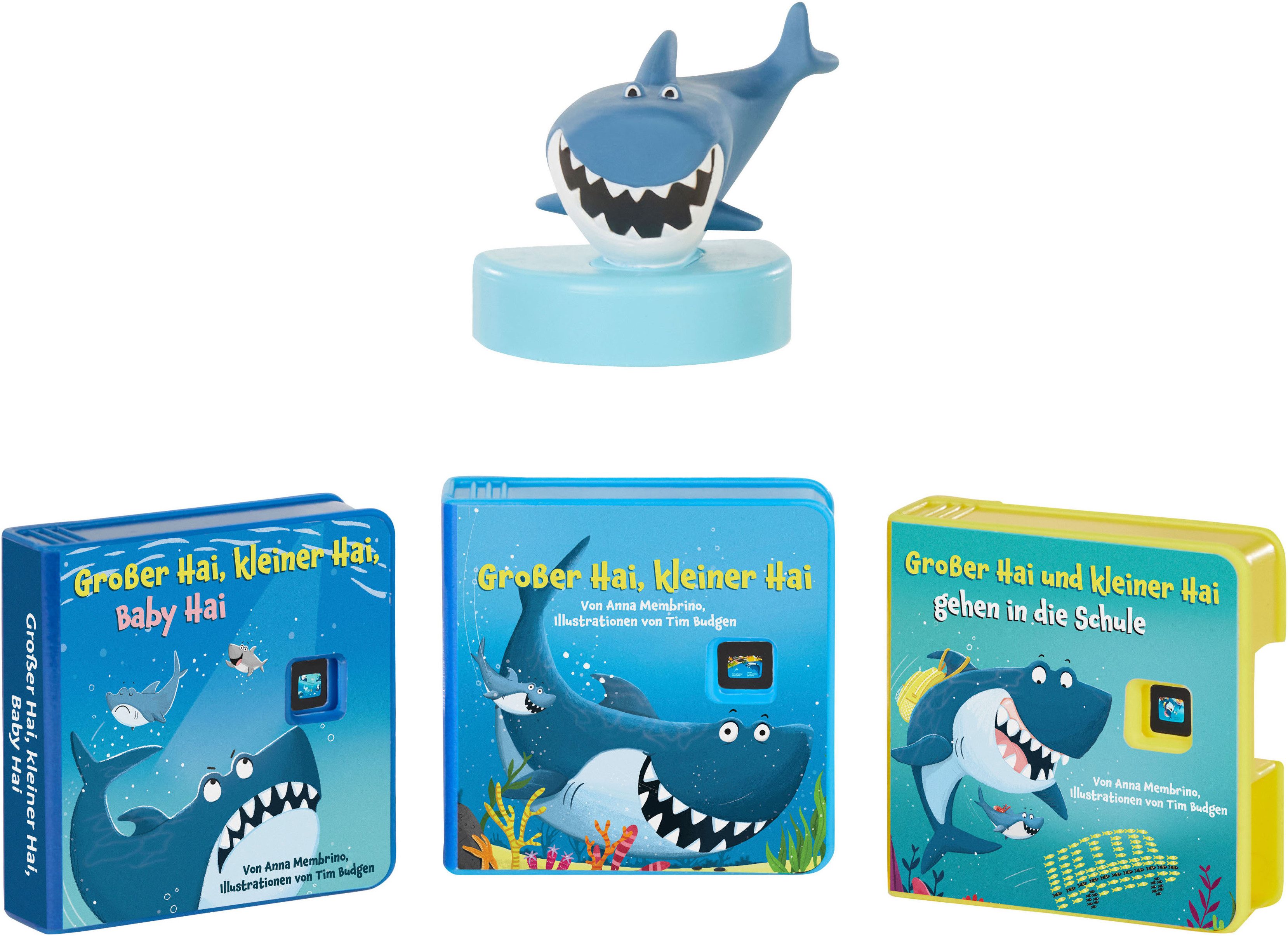 Little Tikes® Hörspielkassette Story Dream Machine, Großer Hai, Kleiner Hai Familien-Kollektion, (Set, 4-St), passend für Story Dream Machine
