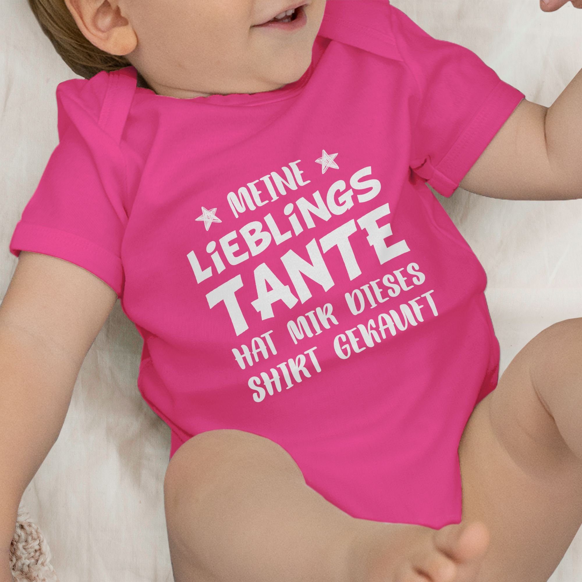 dieses gekauft Meine Baby Shirt Sterne Lieblingstante Sprüche mir Shirtbody Fuchsia Shirtracer hat 3