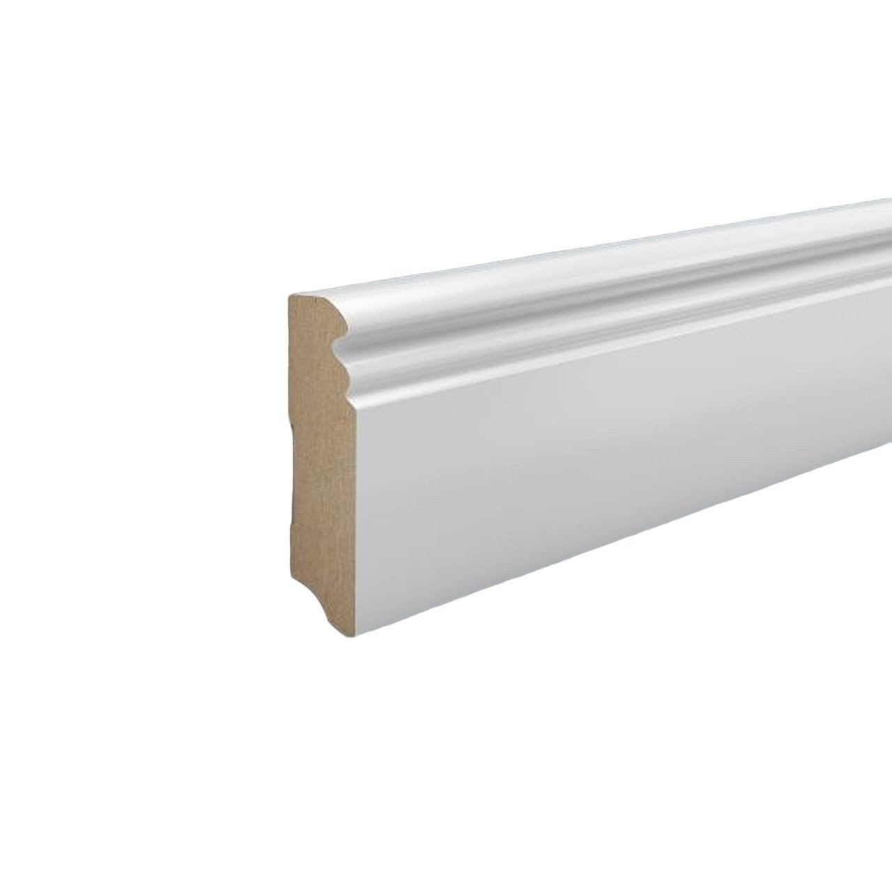 Südbrock Sockelleiste Sockelleiste MDF Hamburger Profil 19 x 80 in RAL 9016, L: 250 cm, H: 8 cm, 1-St.