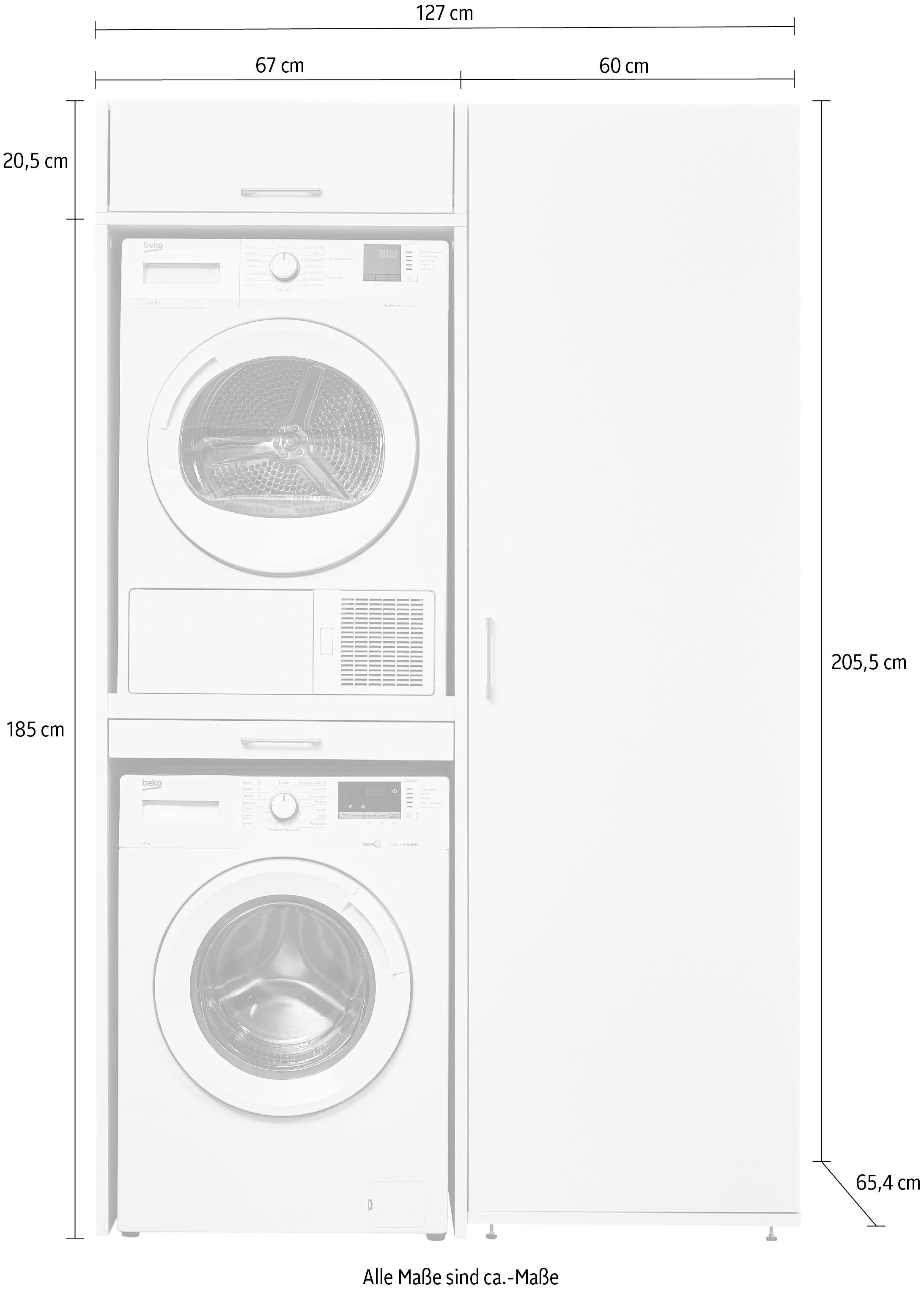 WASHTOWER Schrank-Set weiß (3-St) 3,