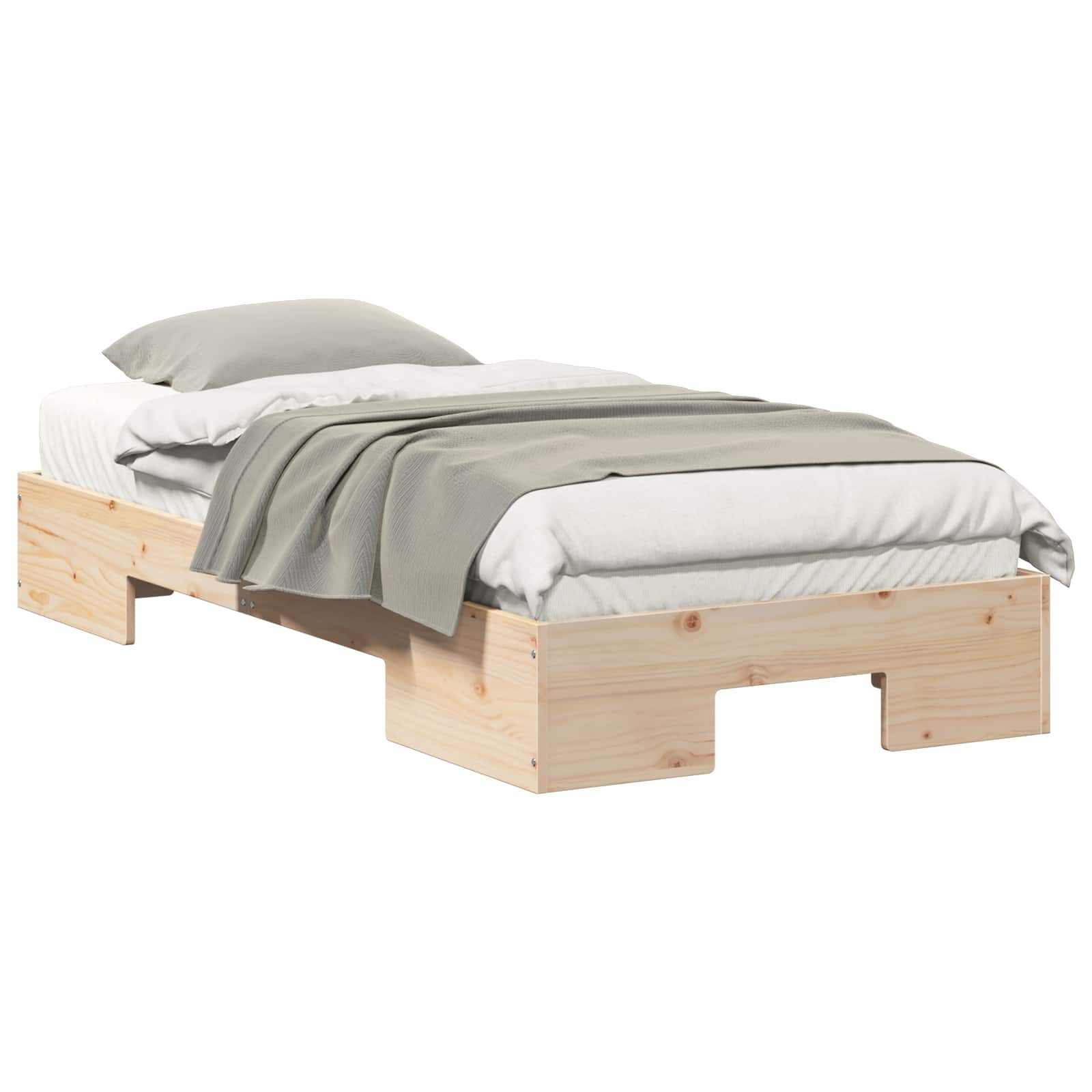 vidaXL Bett Bettgestell Braun 75 x 190 cm (1-tlg)