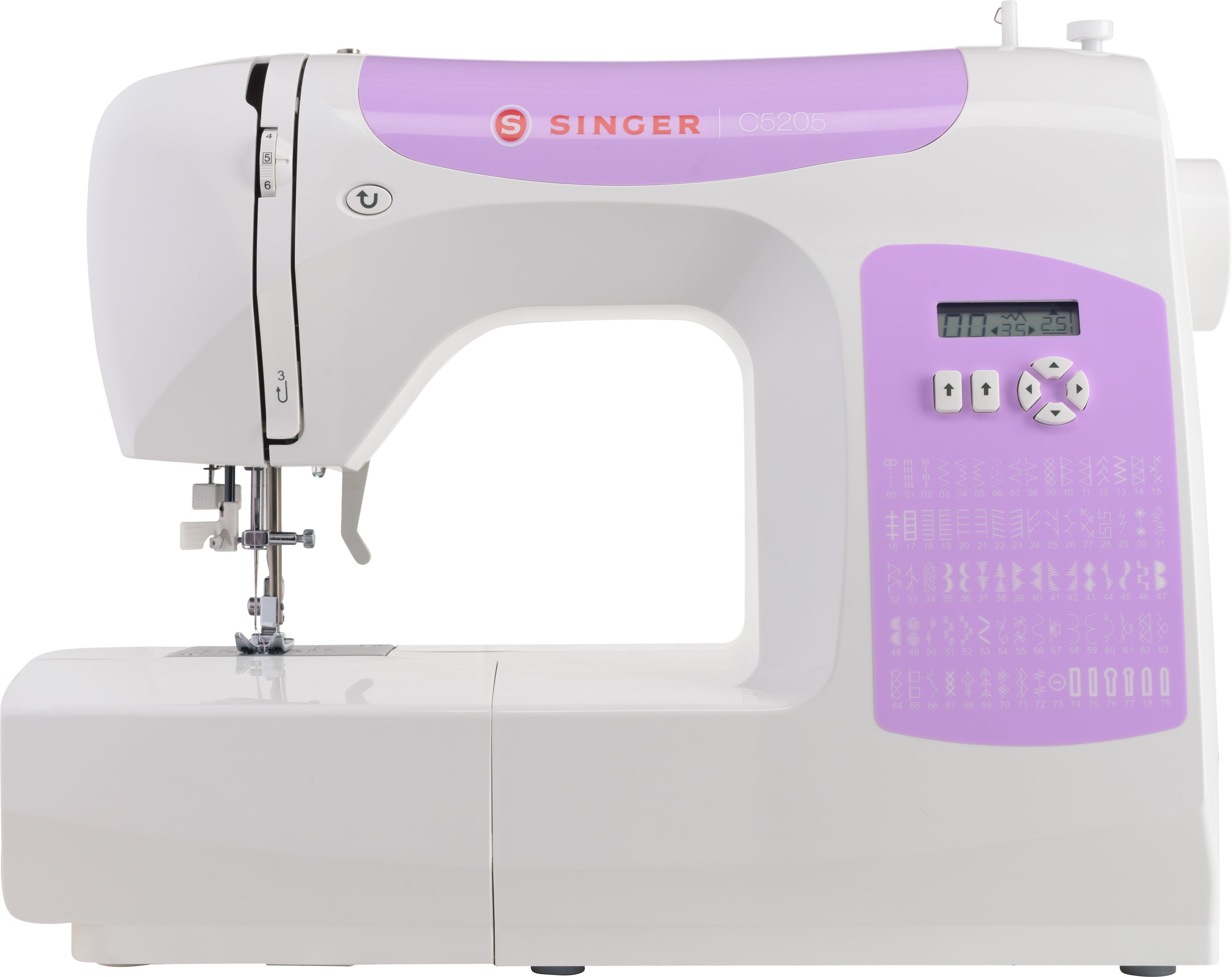 Singer Computer-Nähmaschine C5205 Lila, 80 Programme