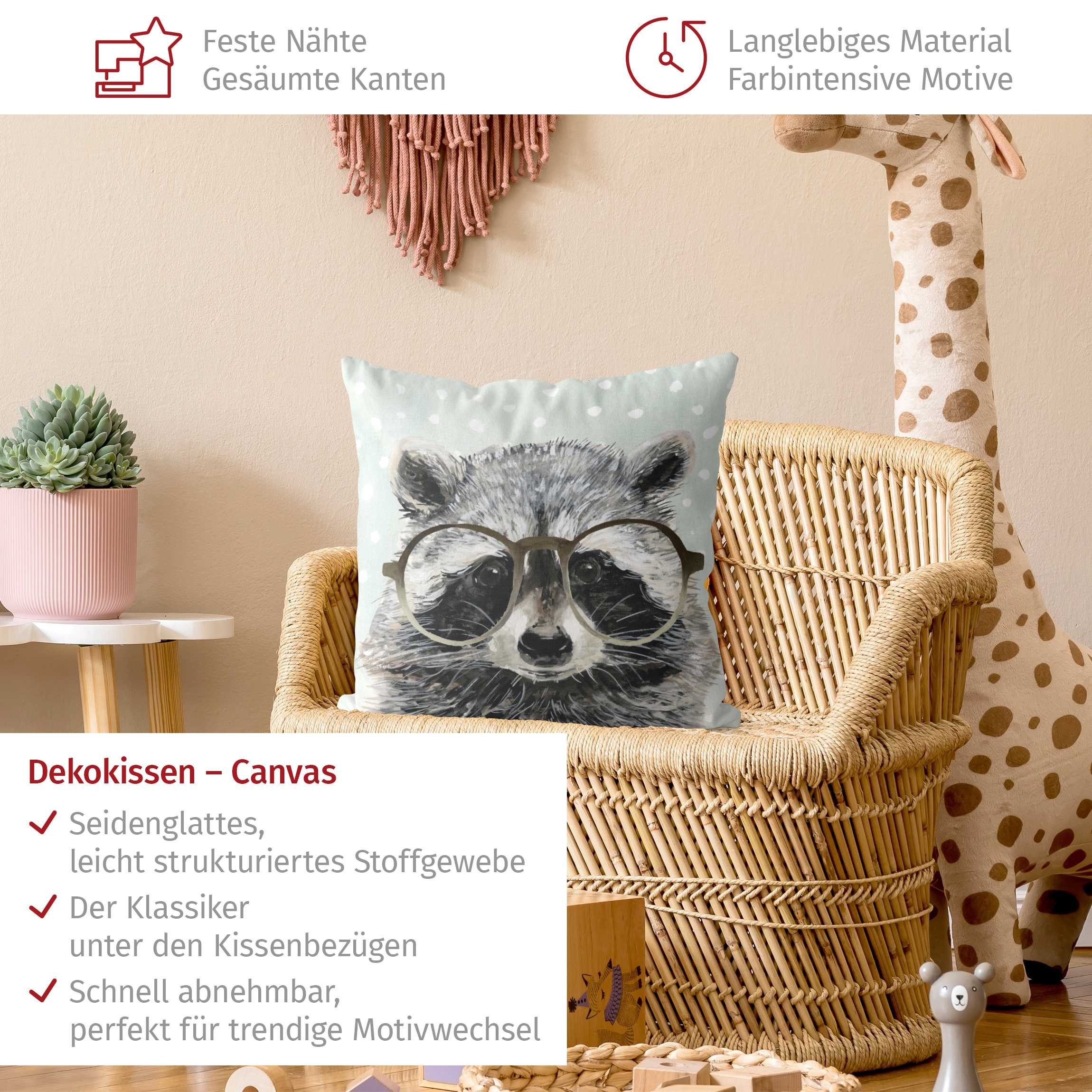 Bilderdepot24 Dekokissen drinnen Kissenhülle/ Sofakissen/ Zierkissen Kissenhülle grau Tiere Ill, Bezug mit / ohne Füllung Zierkissen Outdoor Sofa Bett