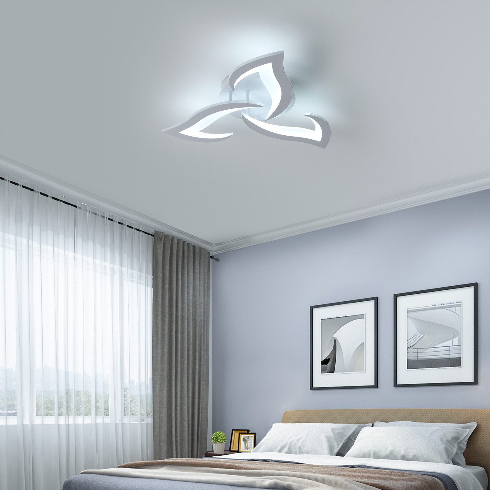 Riserva LED Dekolicht LED Deckenleuchte Schwarz 36W, Deckenlampe modern 3000K, LED wechselbar, Flimmerfreies,augenschonendes Design,schlichter Stil