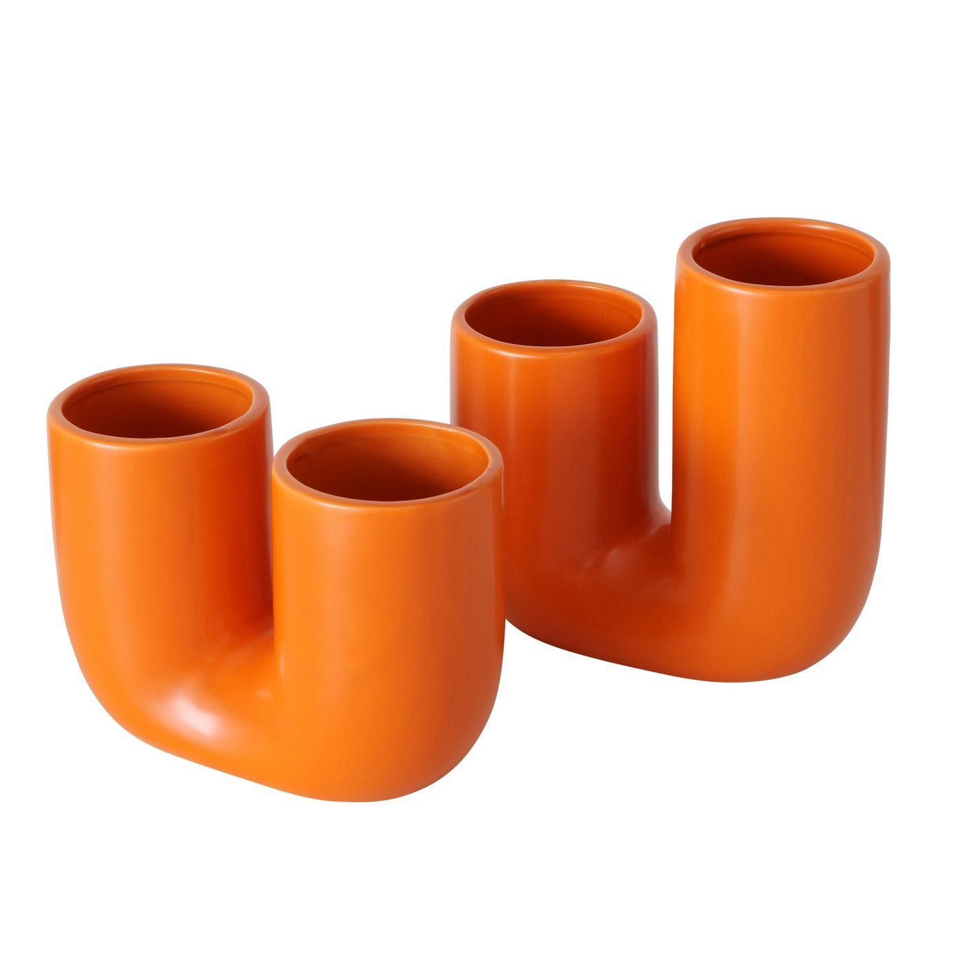 BOLTZE Dekovase 2er Set "Filicio" St) Blumenvase orange, Keramik aus in (2 Vase