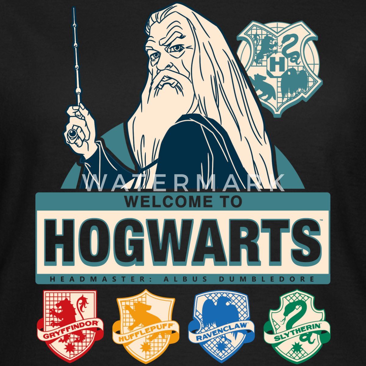 Spreadshirt T-Shirt Harry Potter Dumbledore Willkommen In Hogwarts Frauen T-Shirt (1-tlg) Slim Fit, fällt klein aus