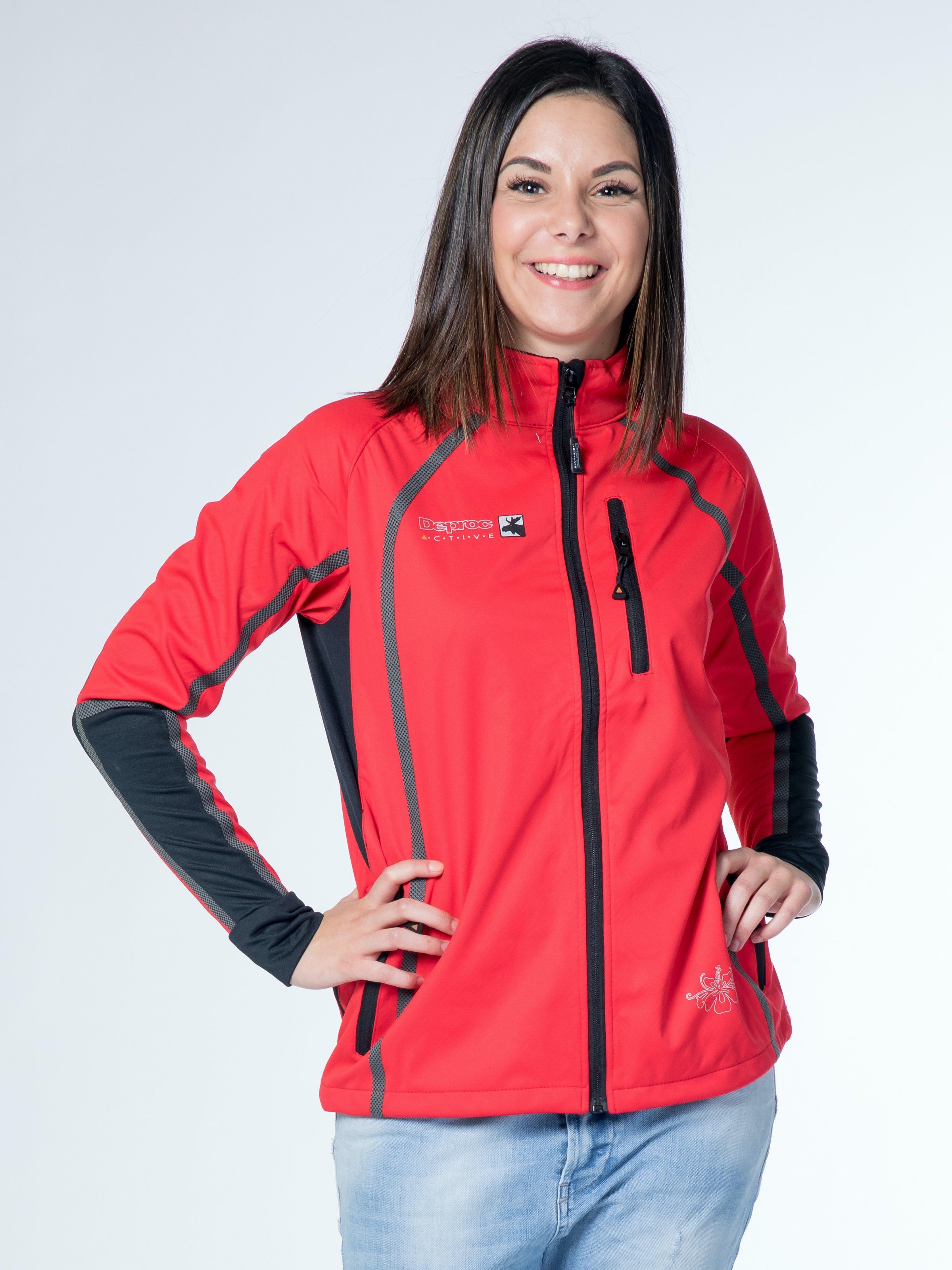 DEPROC Active Ärmeleinsätzen Mit NEW CS Softshelljacke THORSBY Mid-layer red Women sportlichen