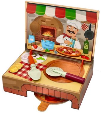 Woodyland Lernspielzeug Motorikspiel Pizza - Pizzabäcker. Belege die Pizzen richtig. 44 tlg. (44-St), 44 Teile