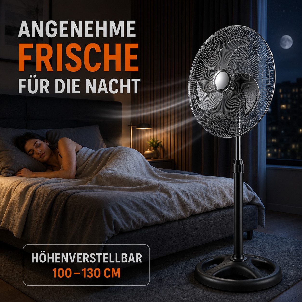 Ertex Standventilator Standventilator 130 cm Luftkühler45W Leise 45 cm Ventilator 3 in 1