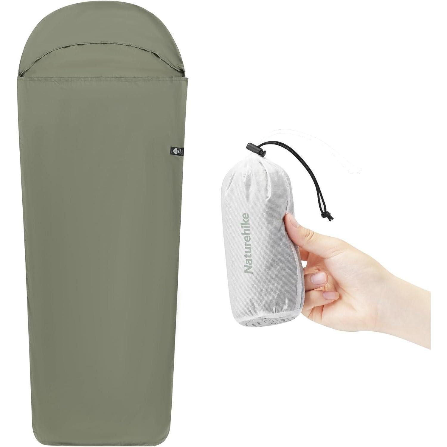 LuxusKollektion Schlafsackinlett Hüttenschlafsack Ultralight Liner 128g Backpacking Hostels Grün