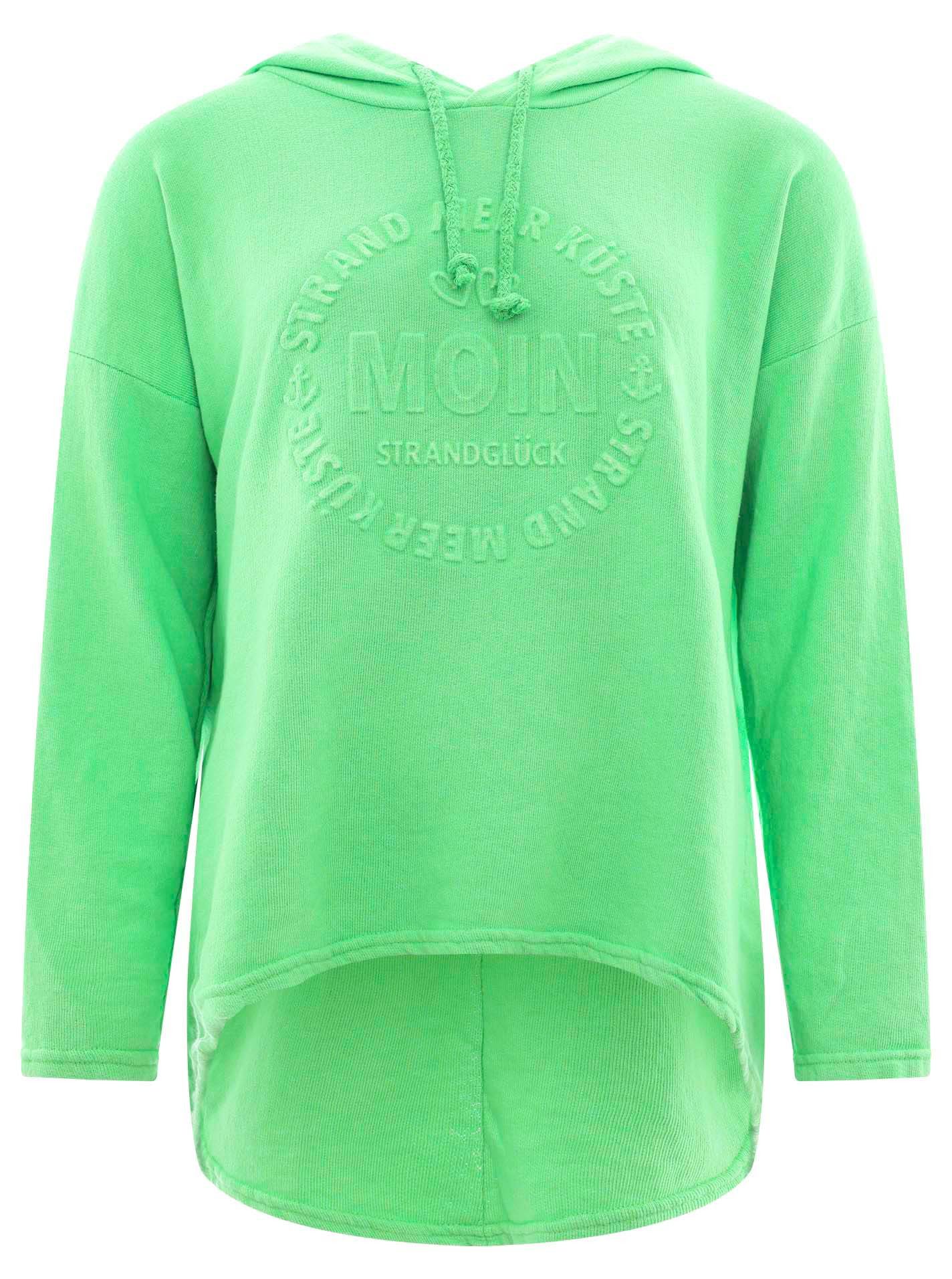 Zwillingsherz Hoodie "Moin" Kapuze, Kordelzug, Langarm, maritimer Schriftzug – Bild 2 von 5