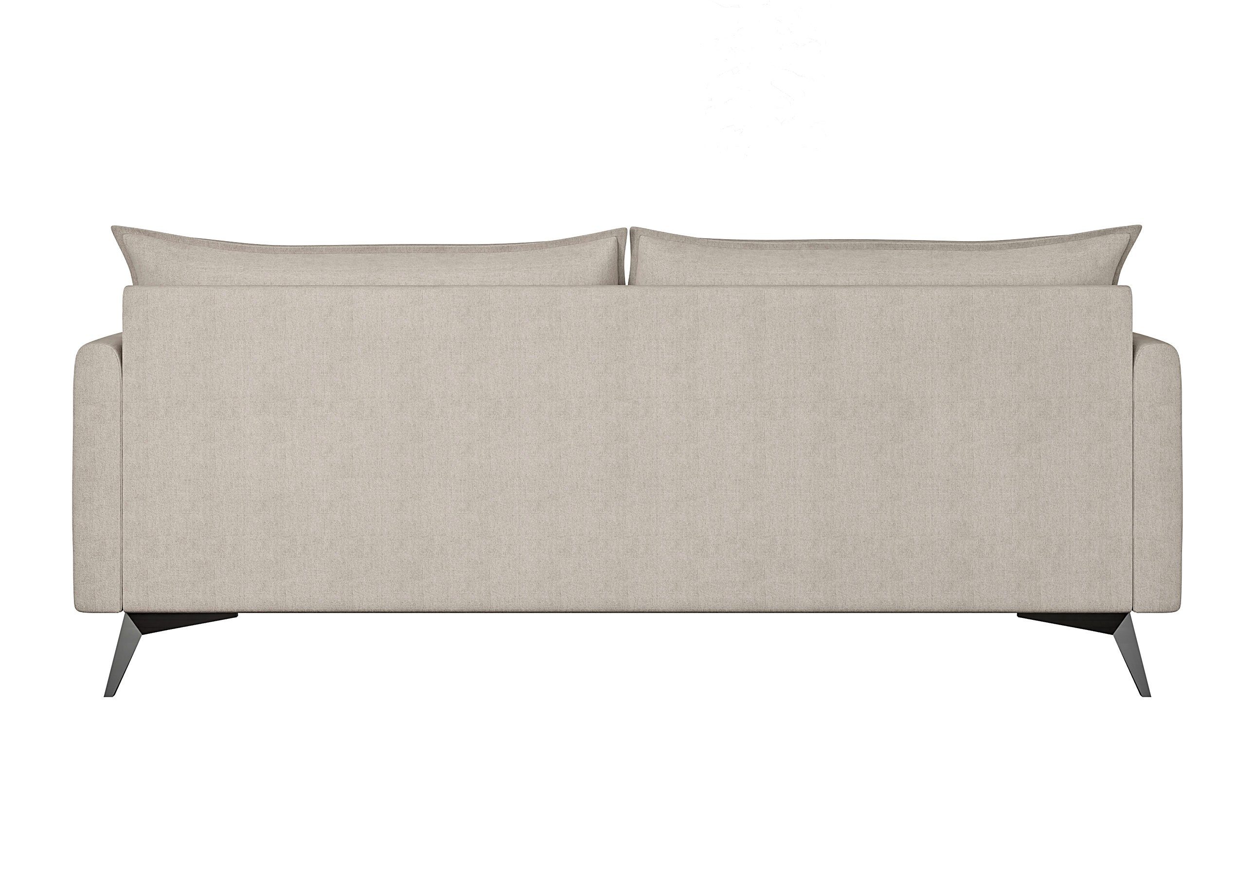 Beige Metall 3-Sitzer mit S-Style Möbel Sofa Wellenfederung Schwarz mit Azalea Füßen, Modernes