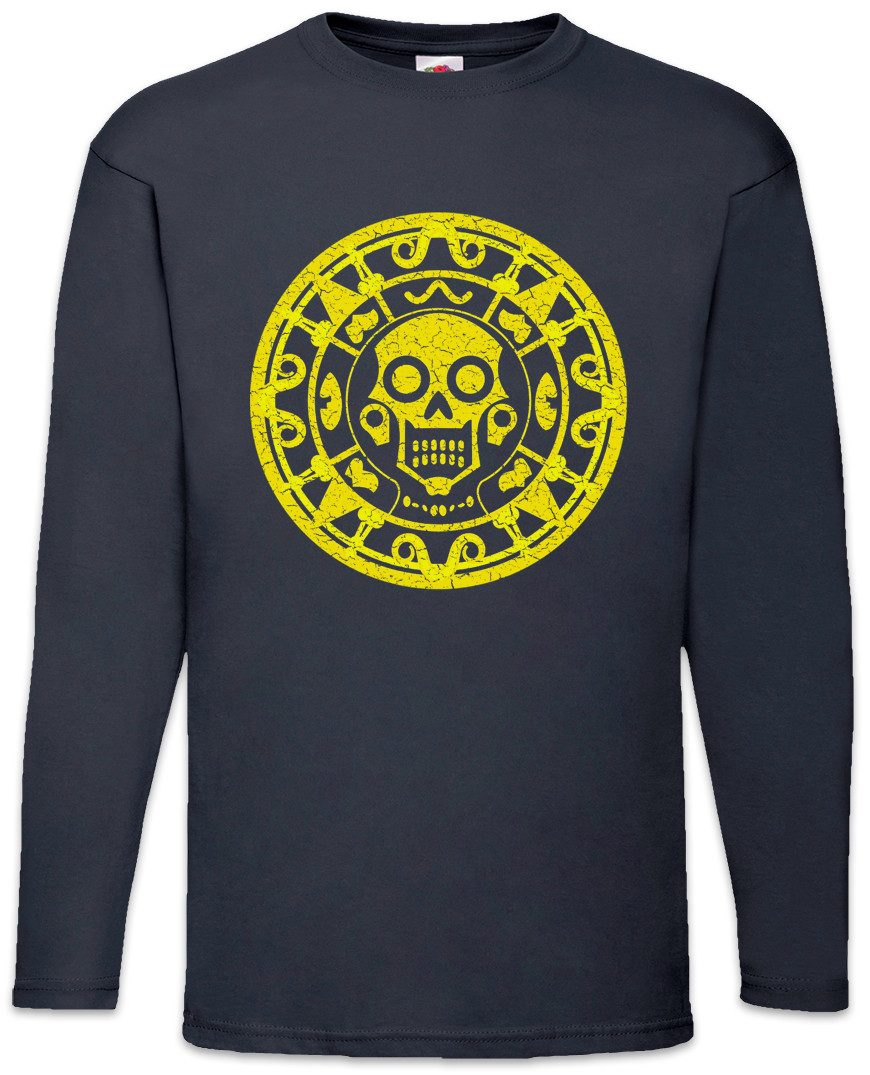 Langarmshirt Aztec Skull Symbol Langarm T-Shirt Art American Indians Tribe Native