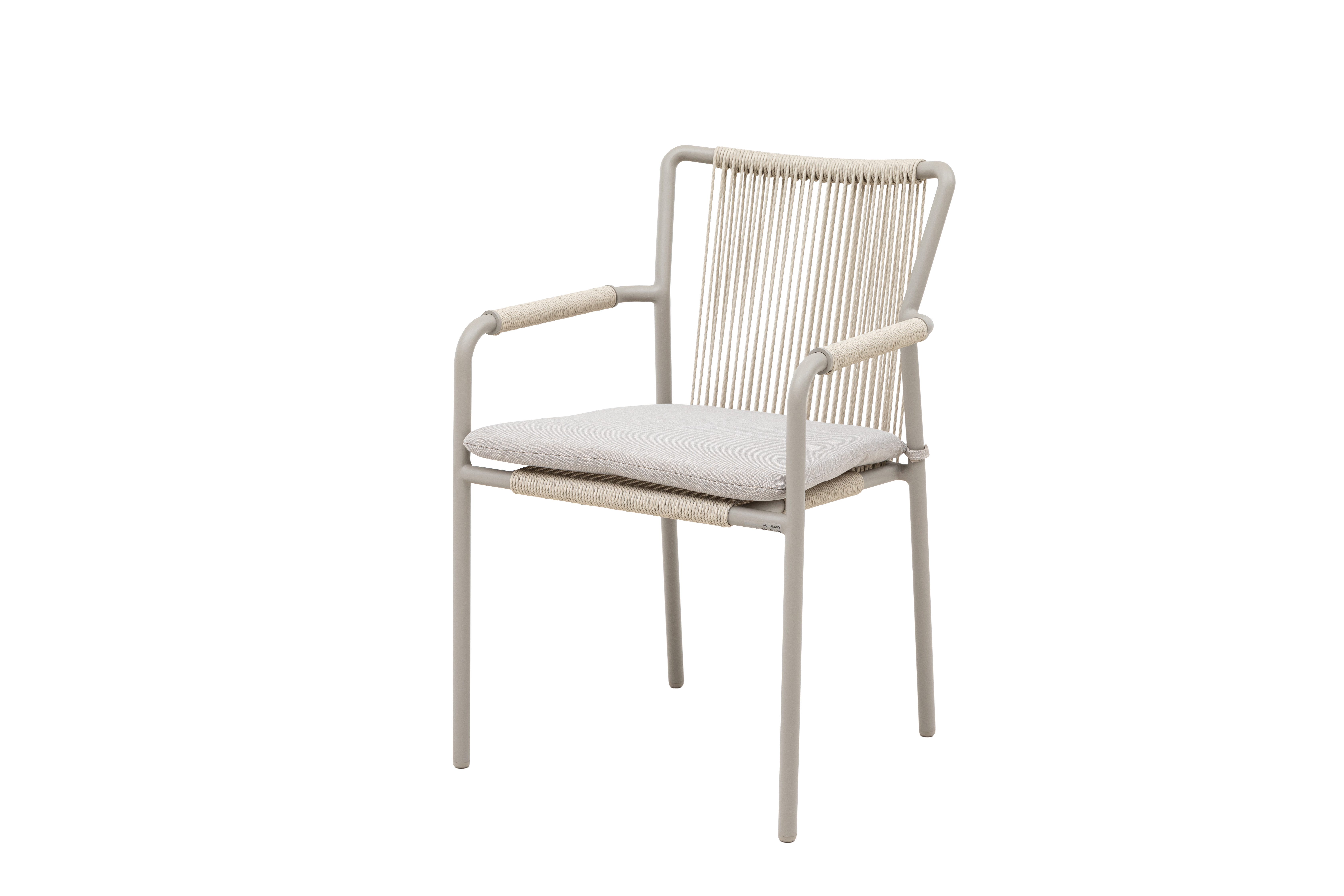 Gardissimo Gartenlounge-Set San Remo XL Dining Ecklounge Set mit Esstisch Aluminium Rope, (Spar-Set, 4-tlg., Eckelement + 2 Stapelstühle + hoher Tisch + Auflage – Bild 4 von 5