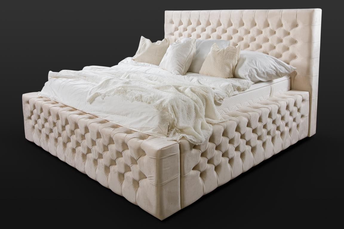 Polsterbett Chesterfield-Samt-Doppelbett im eleganten Design