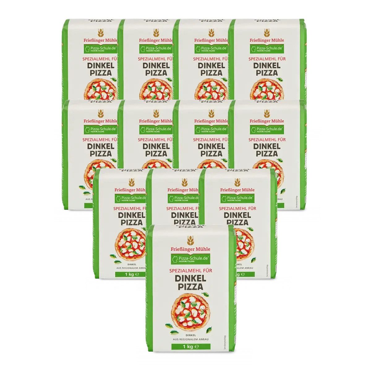 Bielmeier Mehl Spezialmehl für Dinkel-Pizza 12 Stück a 1 kg Frießinger Mühle, 1 x 12000 g, Das Getreide stammt von Landwirten aus der Region (SET210334-12)