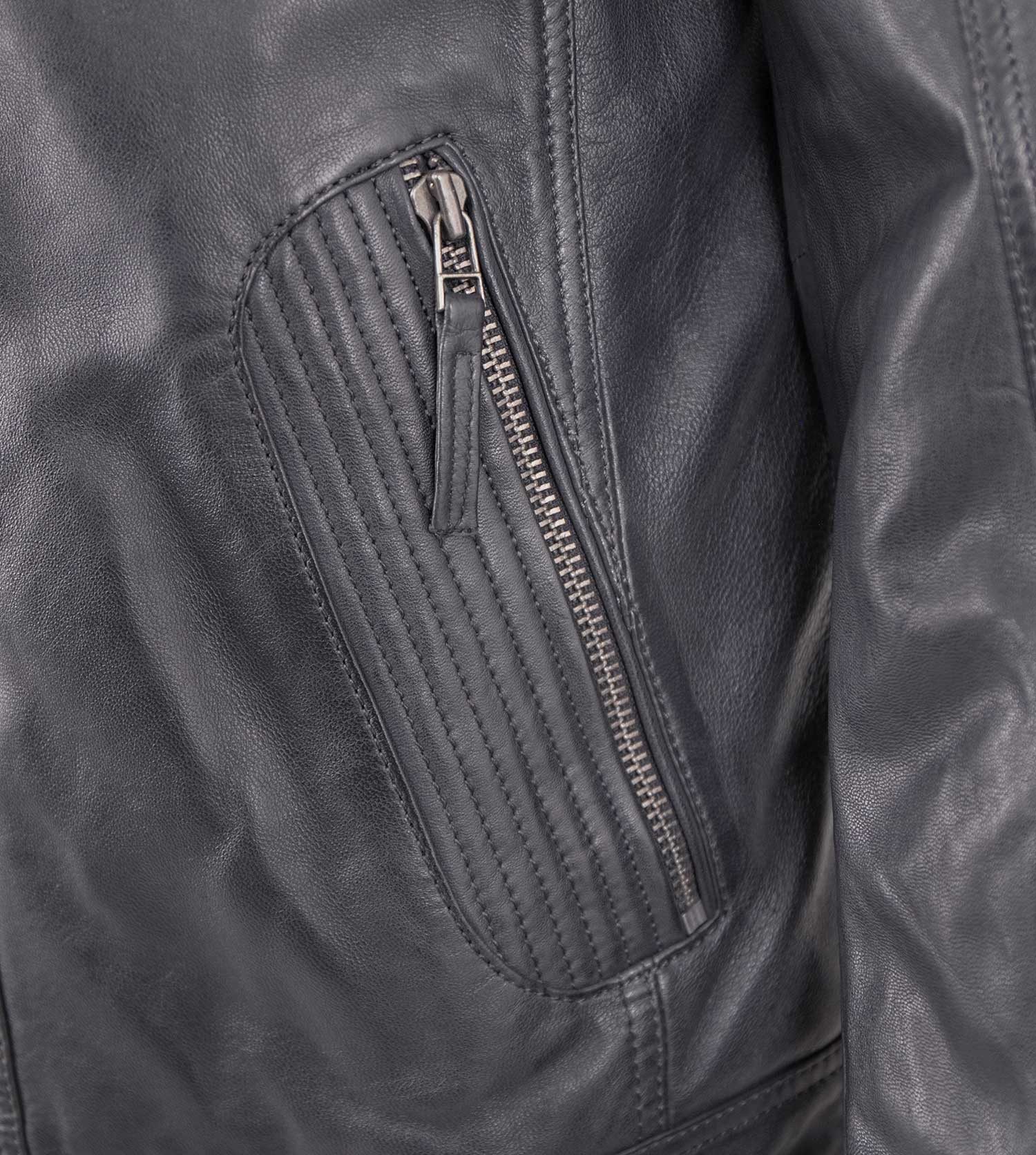 Redpoint Lederjacke Brice Redpoint - Herren Lederjacke Neuseeländisches Lammnappa navy/anthra