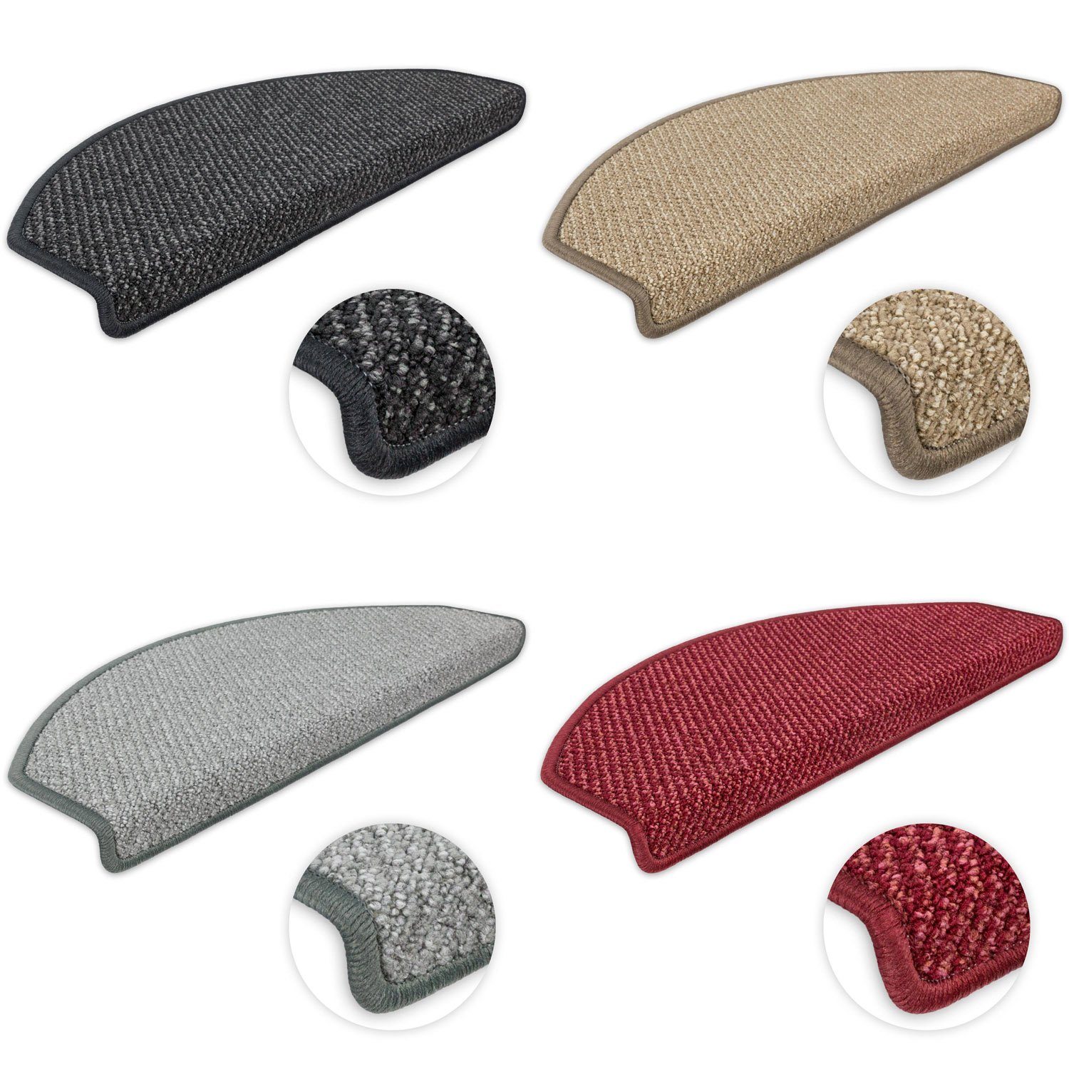 Metzker® Stufenmatte Stufenmatten DAS TEPPICHWERK Lord Halbrund in SparSets, halbrund, Höhe: 8 mm, gekettelt – Bild 4 von 5