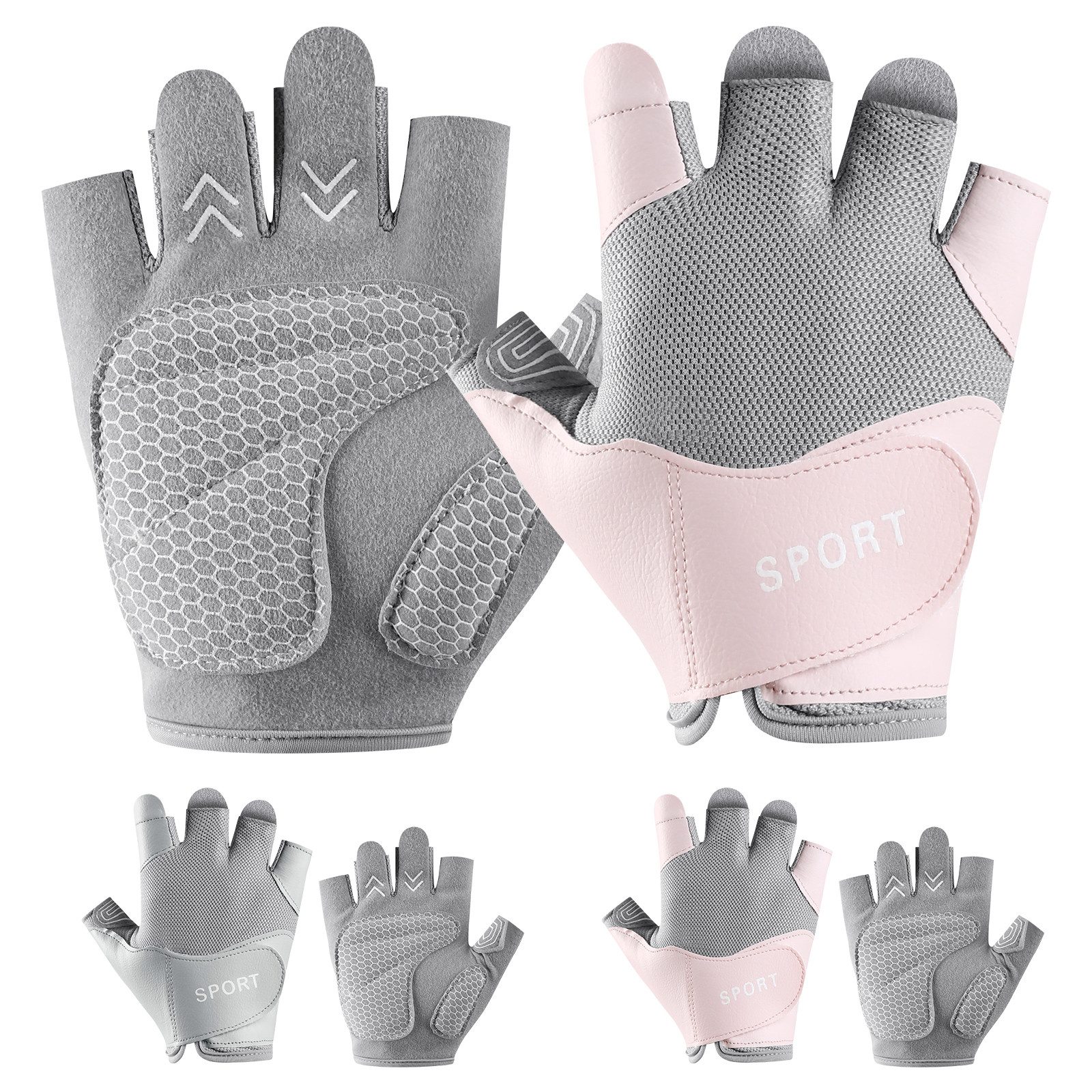 Trainingshandschuhe Fitness Handschuhe, Anti-Rutsch, Federnde Reibung, Atmungsaktiv