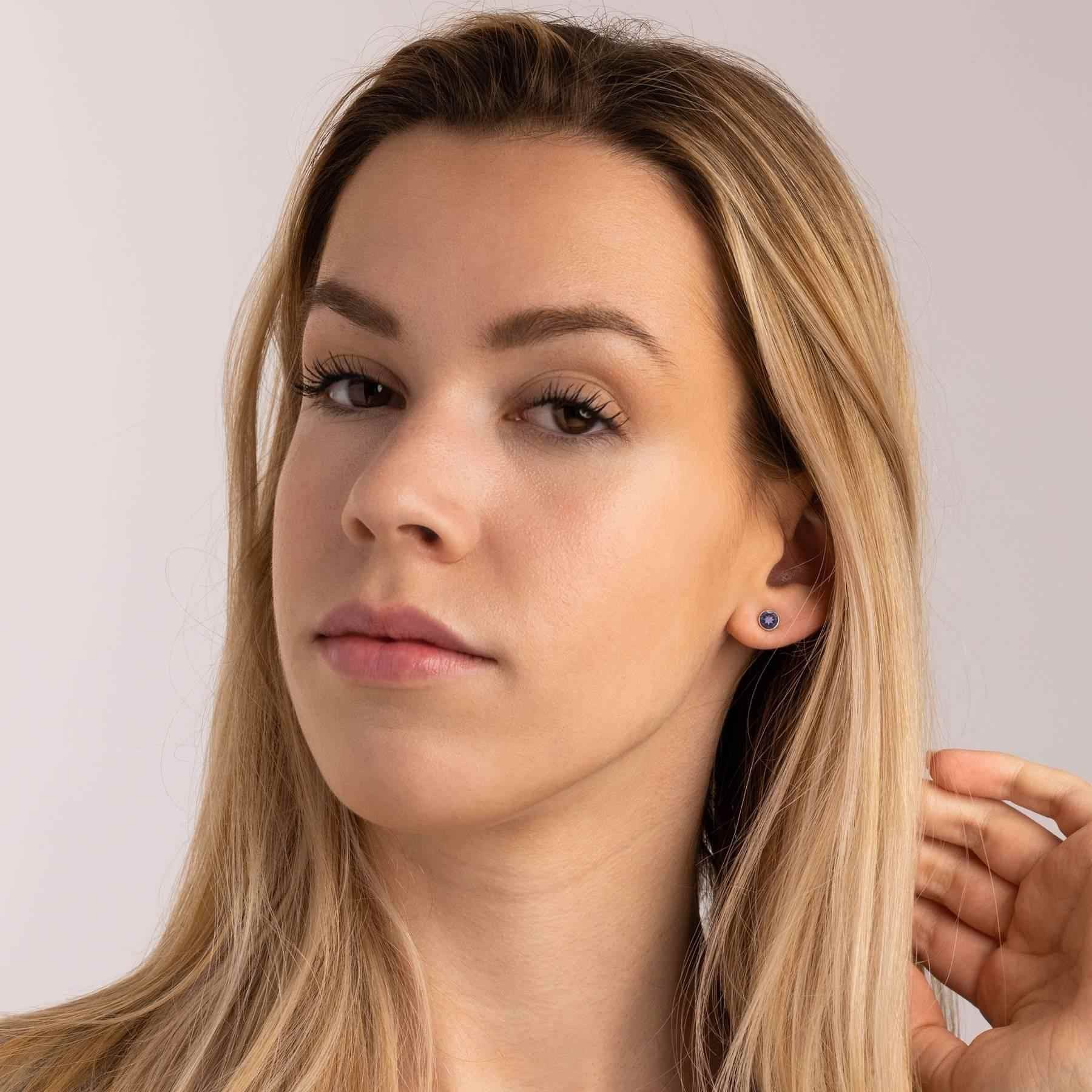 mantraroma Paar Ohrstecker SAMA rund klein aus 925 Silber mit Amethyst face günstig online kaufen