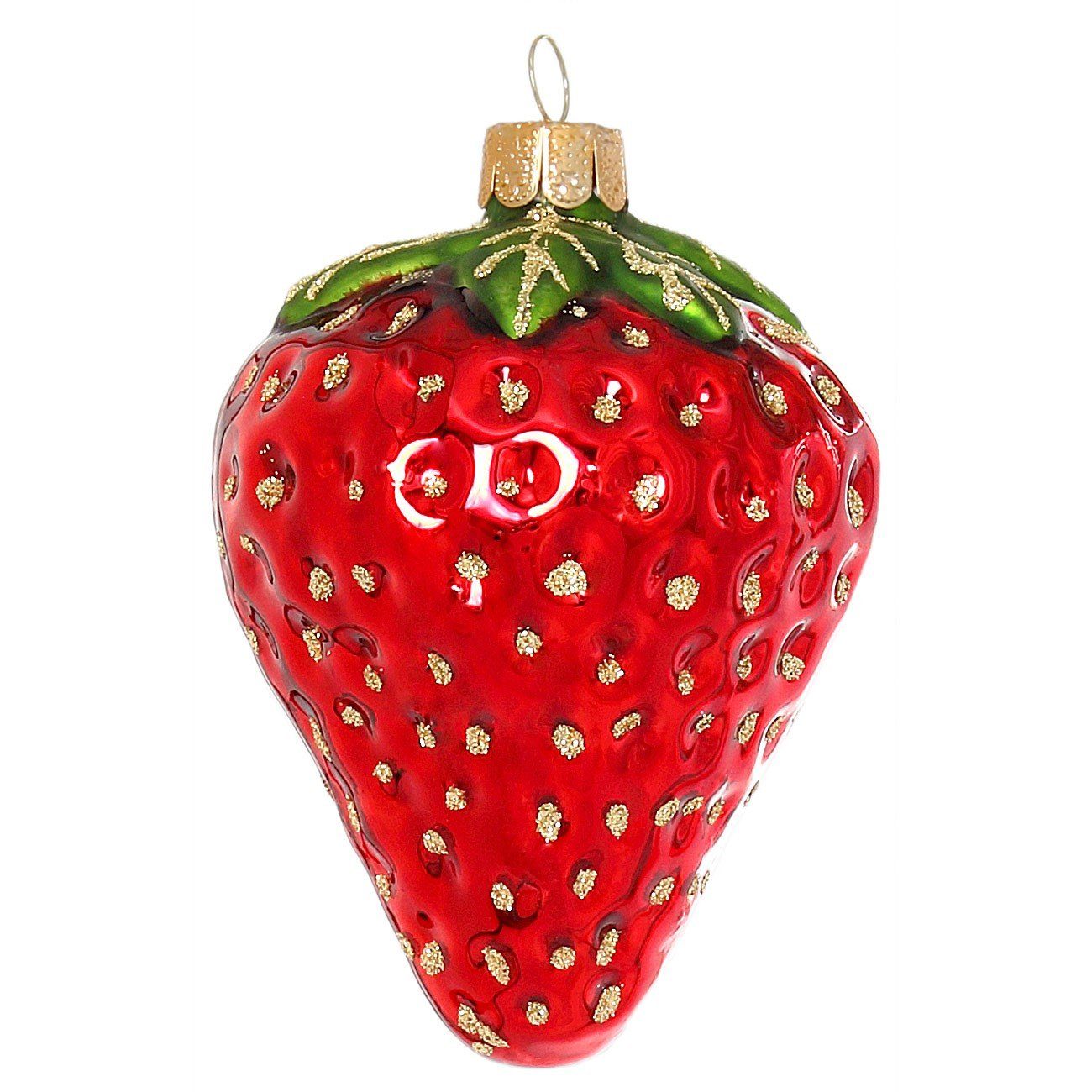 Christbaumschmuck BS329 Erdbeere Glas Ornament Weihnachtsbaum Anhänger
