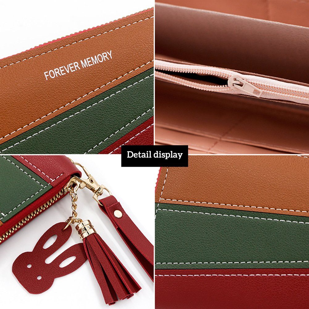 Clutch-Geldbörse, 2 Handtasche Geldbeutel, red 3-farbig Portemonnaie, Passende Blusmart Tragbare Geldbörse
