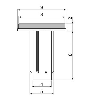 SO-TECH® Möbelbeschlag 100 x Türpuffer Möbelpuffer Ø 8 mm für Bohrloch-Ø 5 mm (100 St)