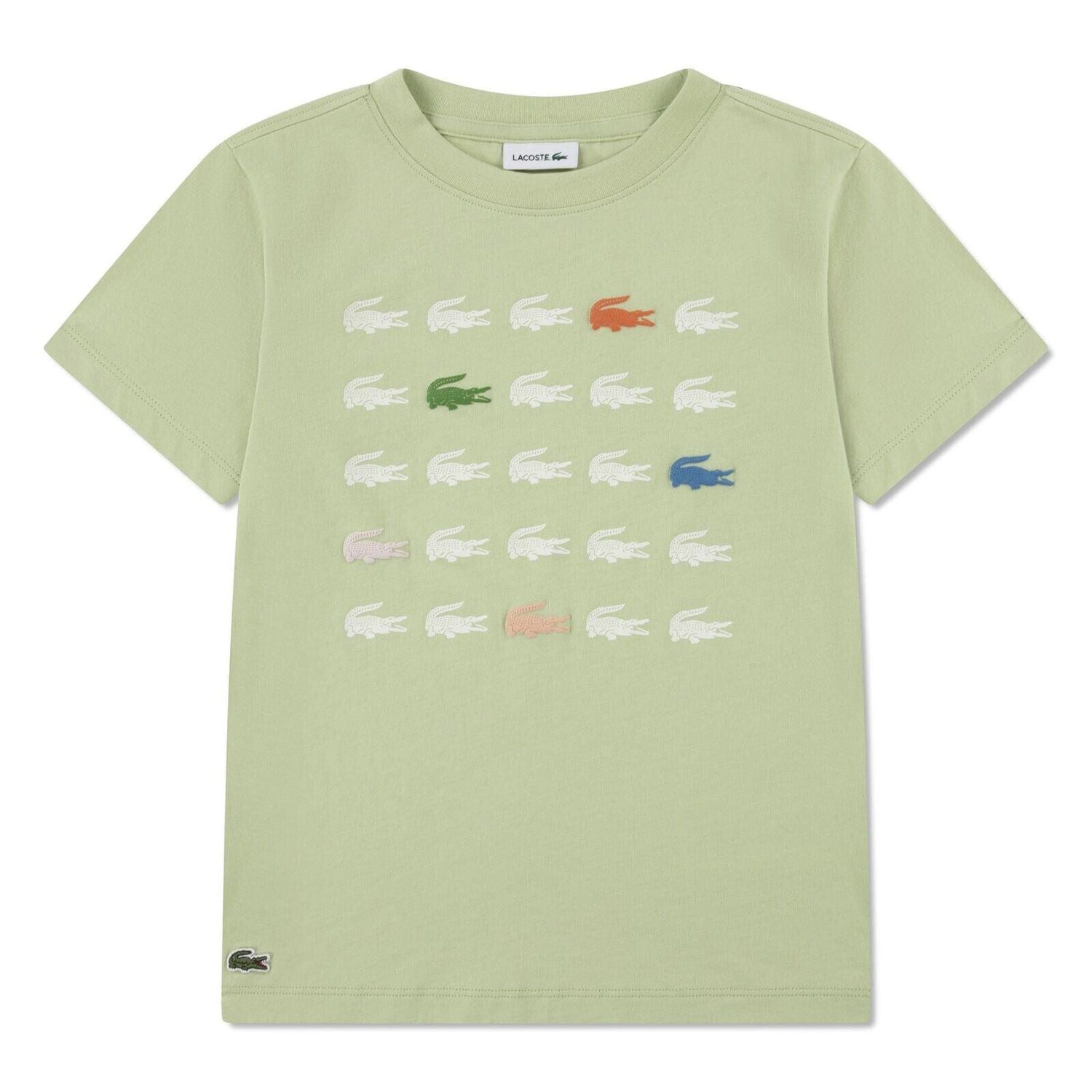 Lacoste T-Shirt Lacoste Kids T-Shirt „Crocs“ Gittermuster – Hellgrün