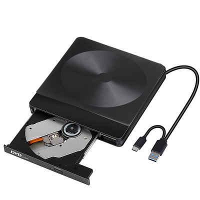 GelldG »Externes CD DVD Laufwerk, CD/DVD-RW Brenner Optical DVD Drive USB 3.0 & Type-C« Diskettenlaufwerk