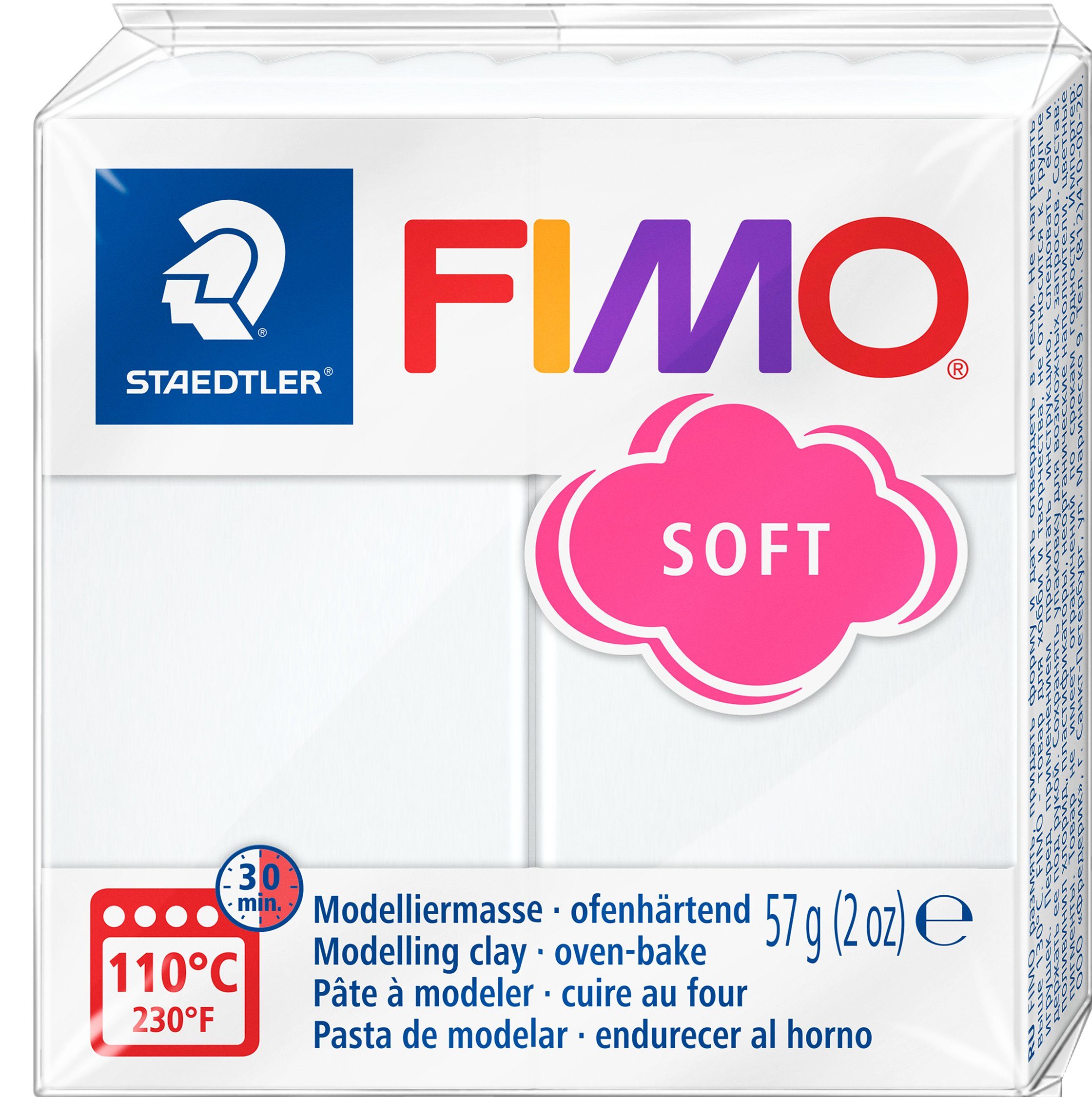 57 Modelliermasse FIMO Weiß Basisfarben, soft g