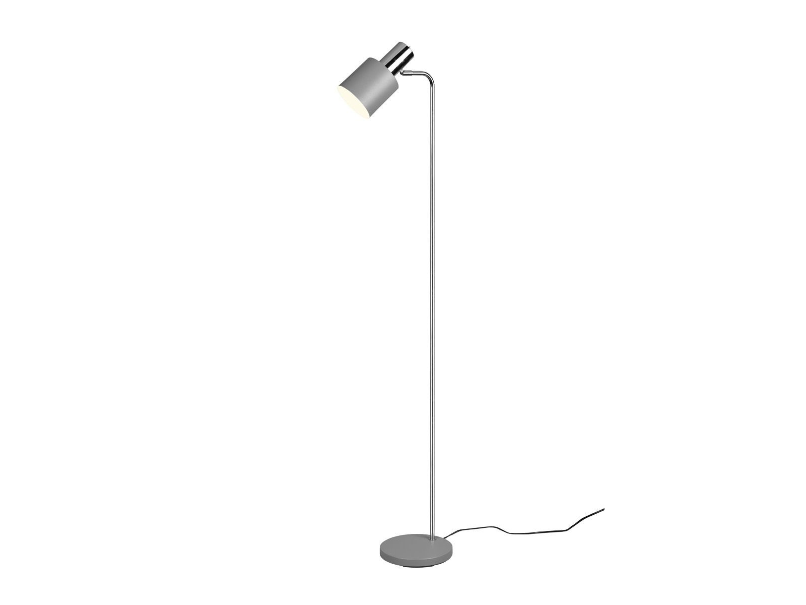 wechselbar, Grau-Chrom Leselampe Stehlampe, 153cm Warmweiß, Lese-ecke Lampenschirm LED H Grau, schmale für meineWunschleuchte dimmbar mit Dimmfunktion, LED
