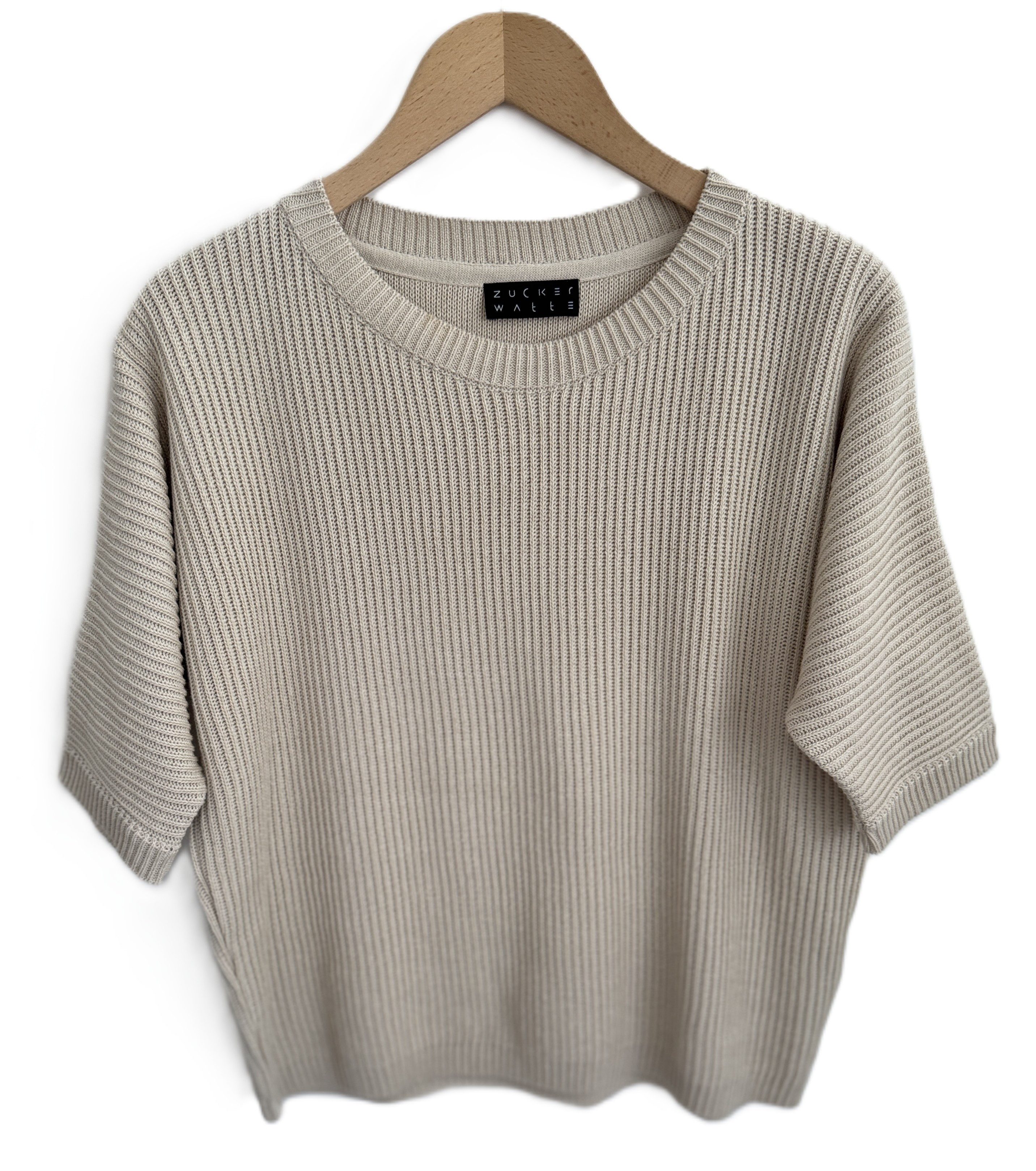 Zuckerwatte 3/4 Arm-Pullover Rippstrick, aus weicher Baumwollmischung günstig online kaufen