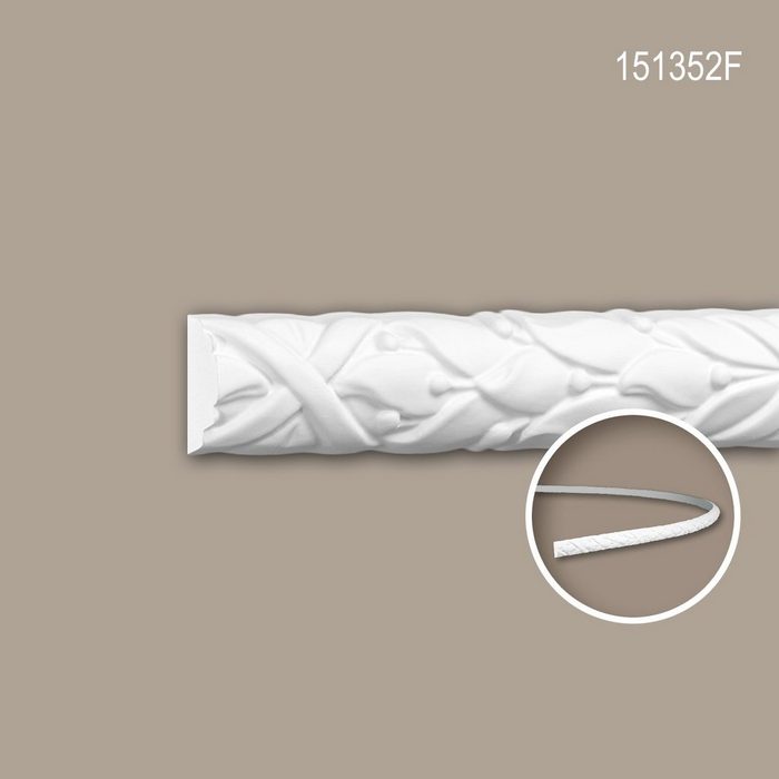 Profhome Flexprofil 151352F (Profilleiste 1-St. Flexible Wandleiste Stuckleiste Zierleiste 2 m) weiß vorgrundiert