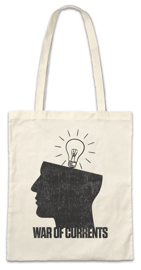 Urban Backwoods Beuteltasche War Of Currents Stofftasche Stromkrieg Thomas Alva George Westinghouse (1-tlg), Edison AC/DC Wechselspannung About
