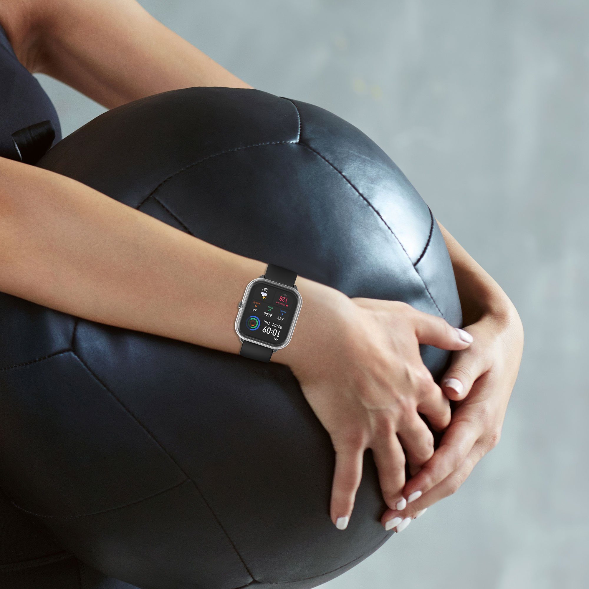 kwmobile Smartwatch-Hülle 2x Silikon Hülle für Huami Amazfit GTS 4 Mini, Schutzhülle Fullbody Display Cover Set aus Silikon