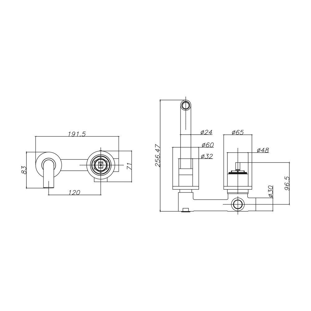 2-Loch-Waschtischbatterie (einzel, 1-St., Aloni mit Chrom Waschtischarmatur Unterputz-Einbaukörper Einzel) Aloni CR7120-6