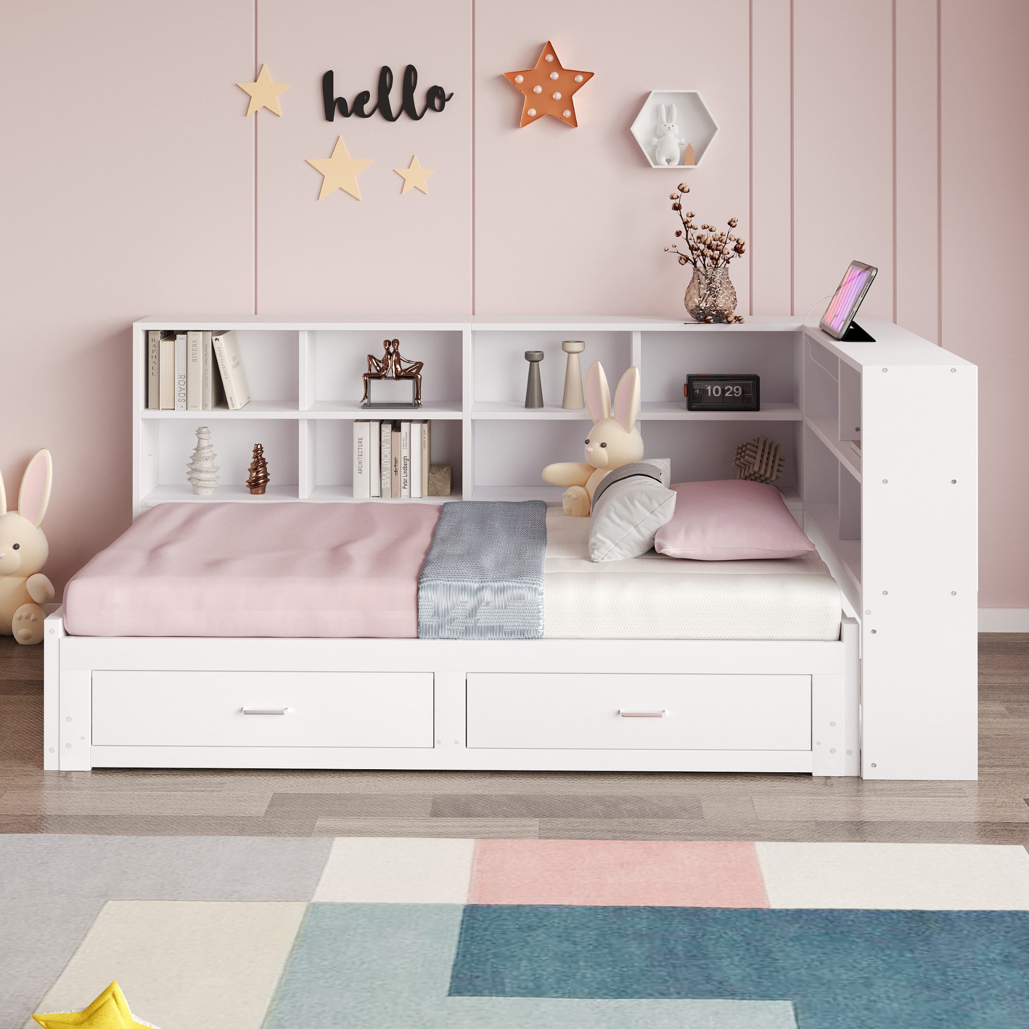 Merax Daybett 90/180x190cm mit USB-Steckdose (1 tlg), Ausziehbares Schlafso günstig online kaufen