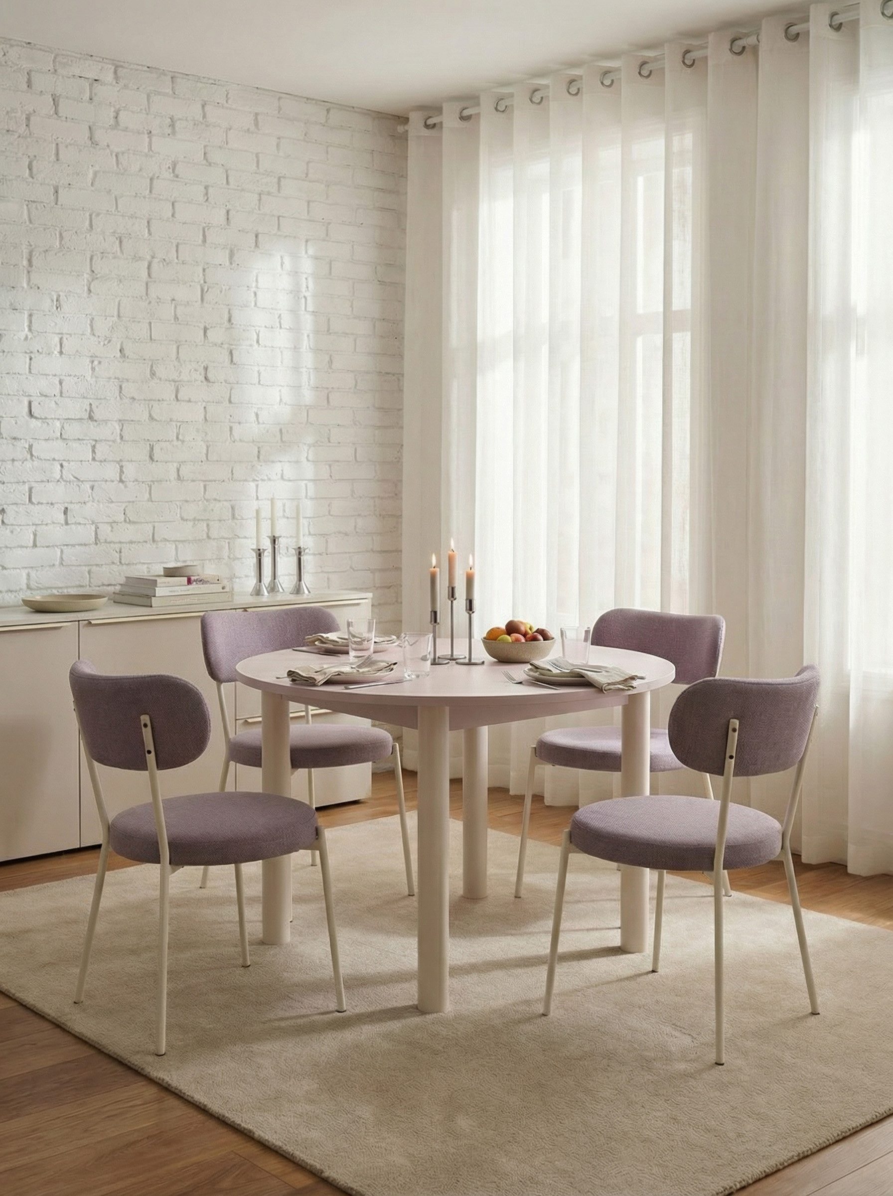 TOM TAILOR HOME Essgruppe COLOR TABLE 120cm + 4x SOFT PAD CHAIR in abgestimmten Farben u. Formen, (Set, 1 Tisch, 4 Stühle), für ein stimmiges Gesamtbild am Esstisch – ohne langes Suchen.