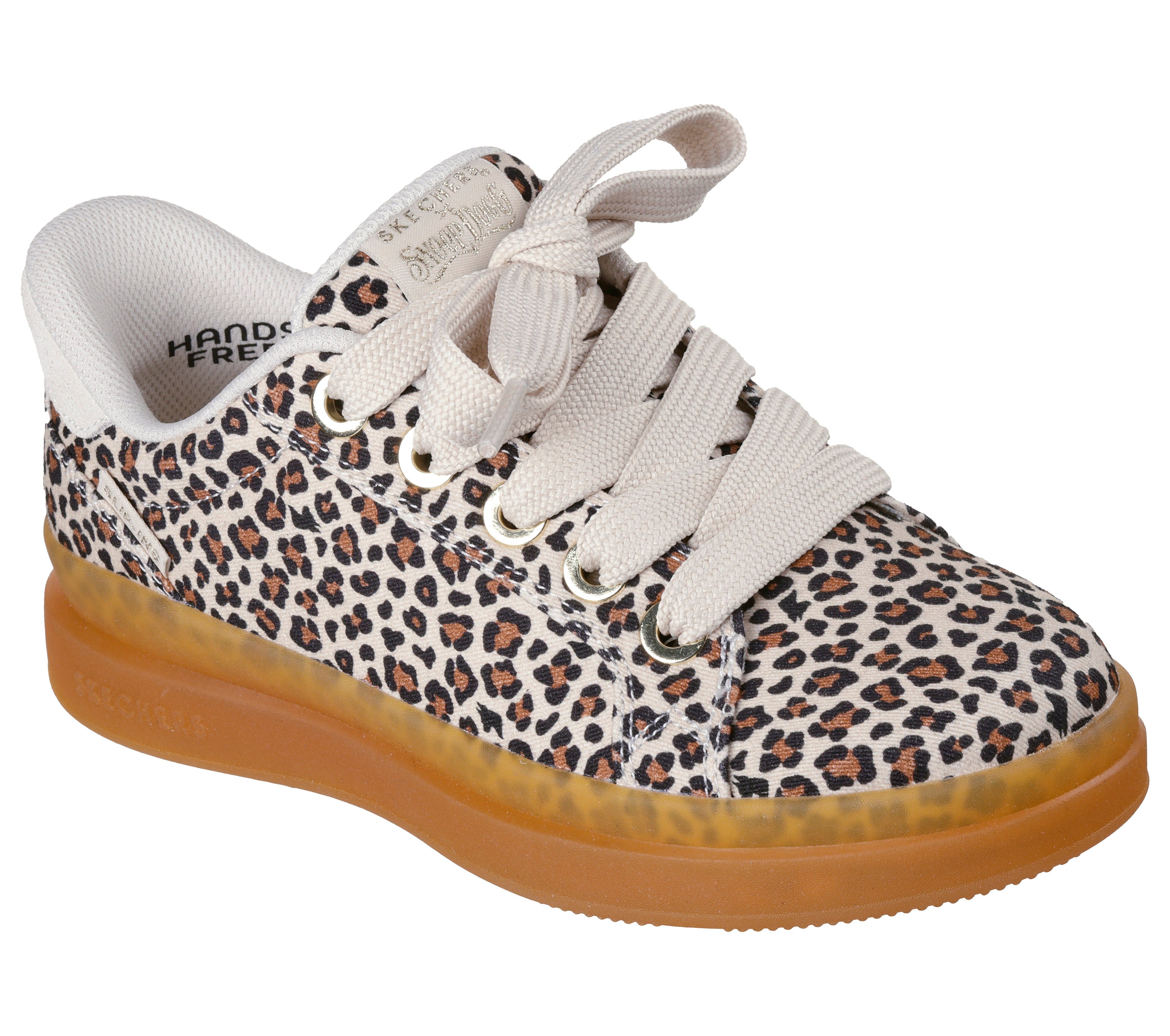 Skechers COURTSIDE-NATURE GIRLZ Sneaker Basket-Sneaker, Schnürschuh mit Slip-Ins Funktion, Leo-Optik