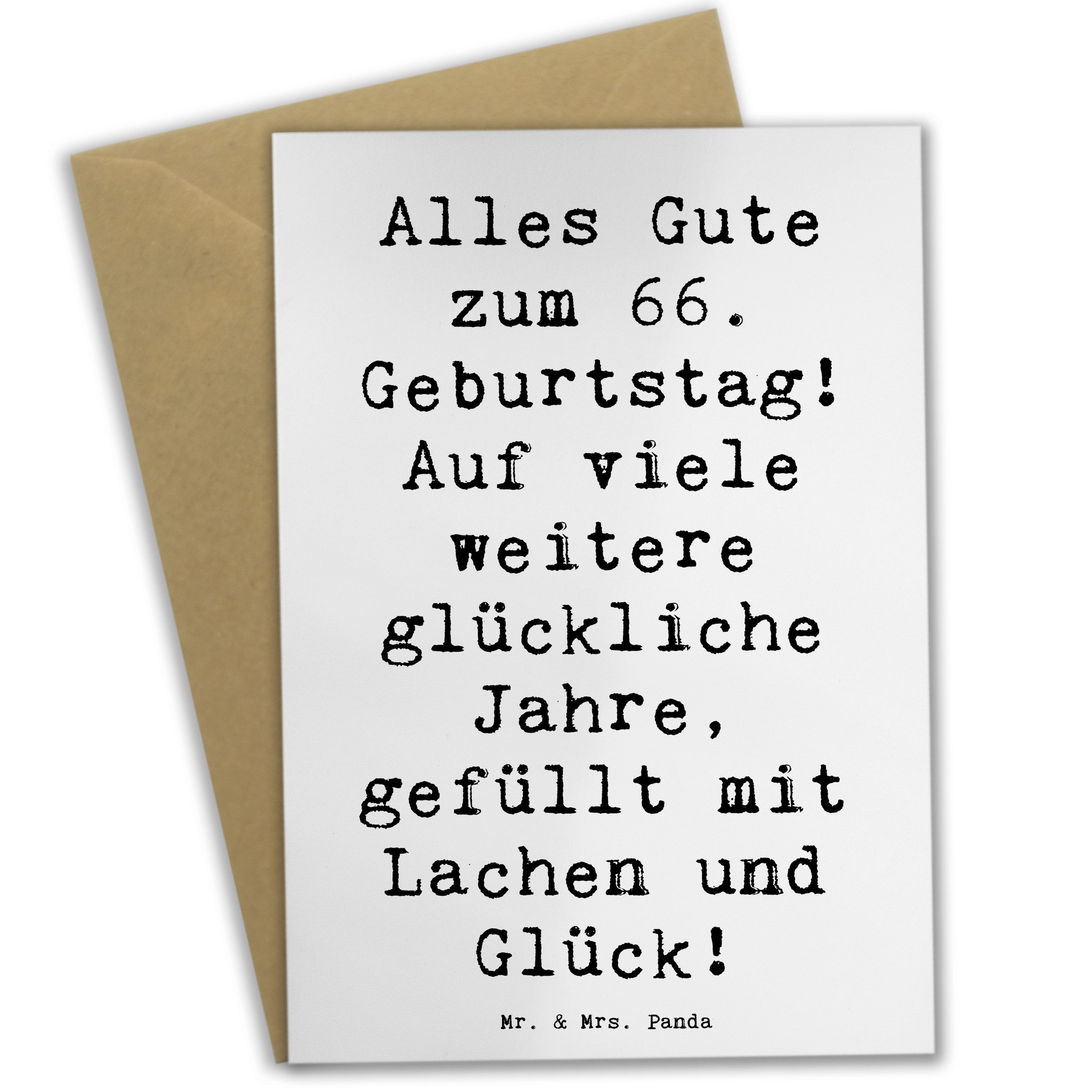 Grußkarte Spruch 66. Geburtstag Glückwünsche - Weiß - Geschenk, 66 Jahre feiern
