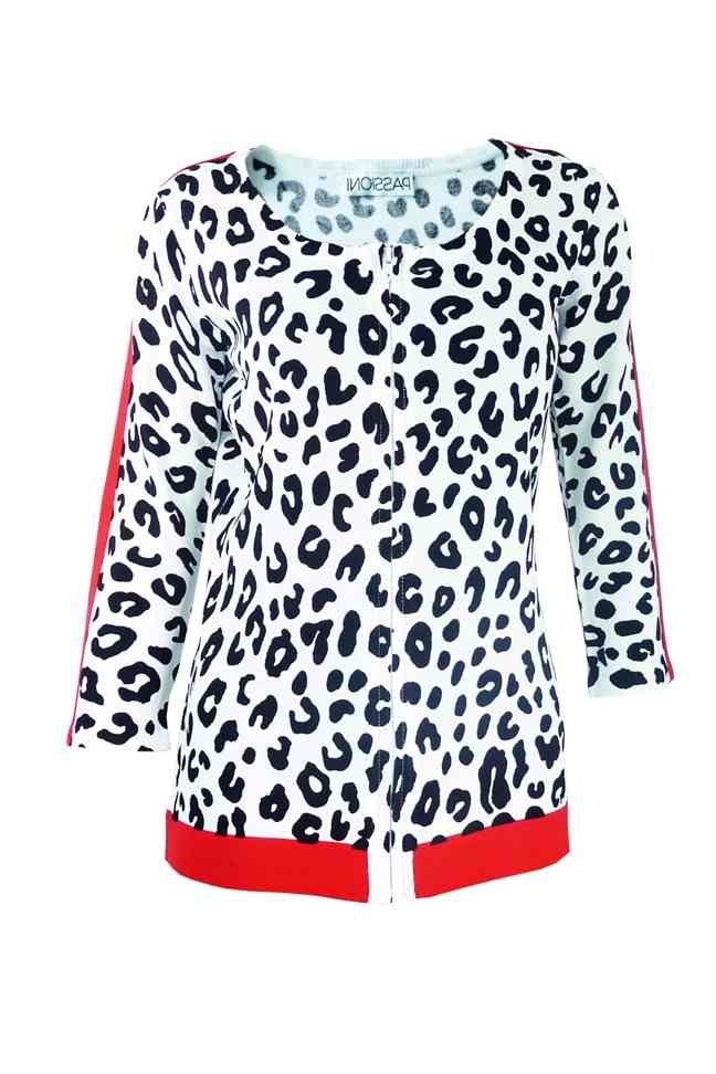Passioni Strickjacke mit Reißverschluss und Grafischem günstig online kaufen