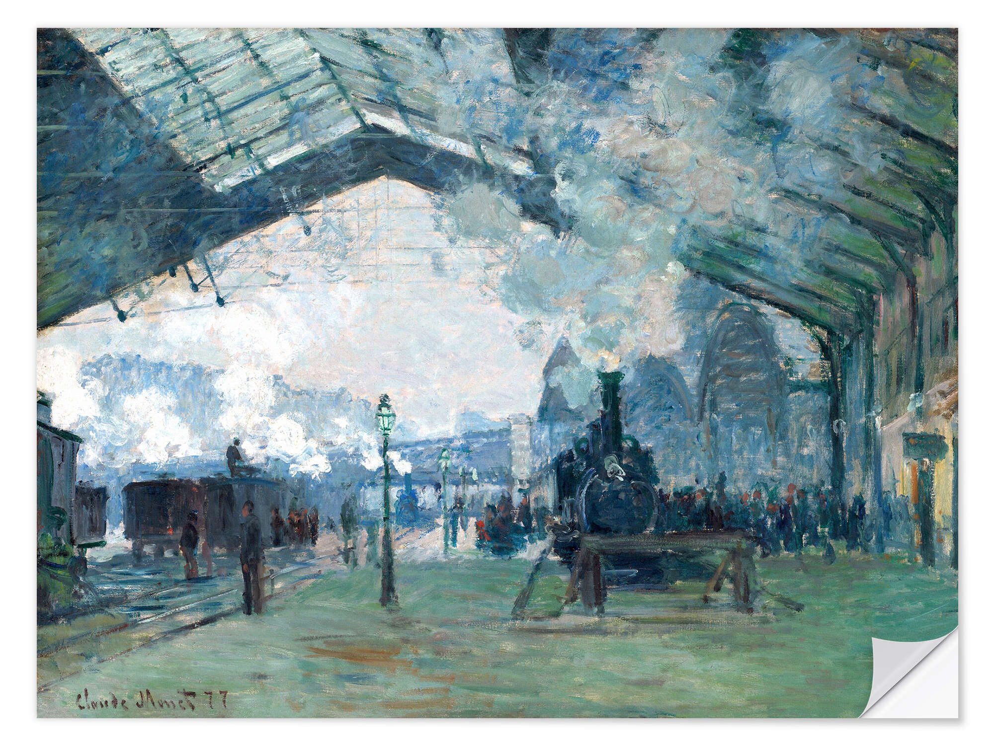 Posterlounge Wandfolie Claude Monet, Bahnhof Saint-Lazare: Der Zug aus der Normandie, Wohnzimmer Malerei