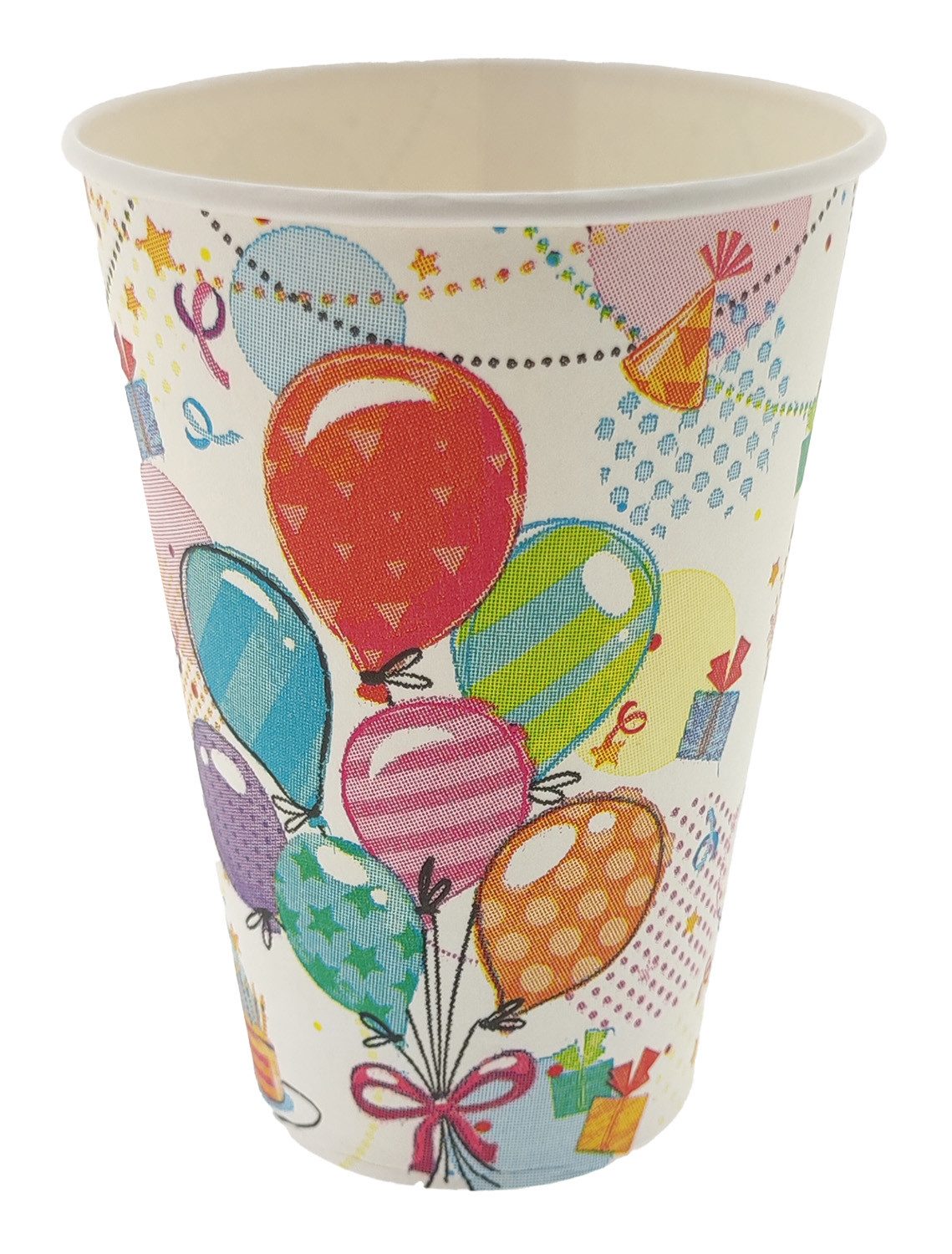 PAPSTAR Einwegbecher Pappbecher Party Fete 10 Stück 200ml, 10-tlg., Frischfaserkarton, Ballon Partyhütchen Pappbecher Trinkbecher
