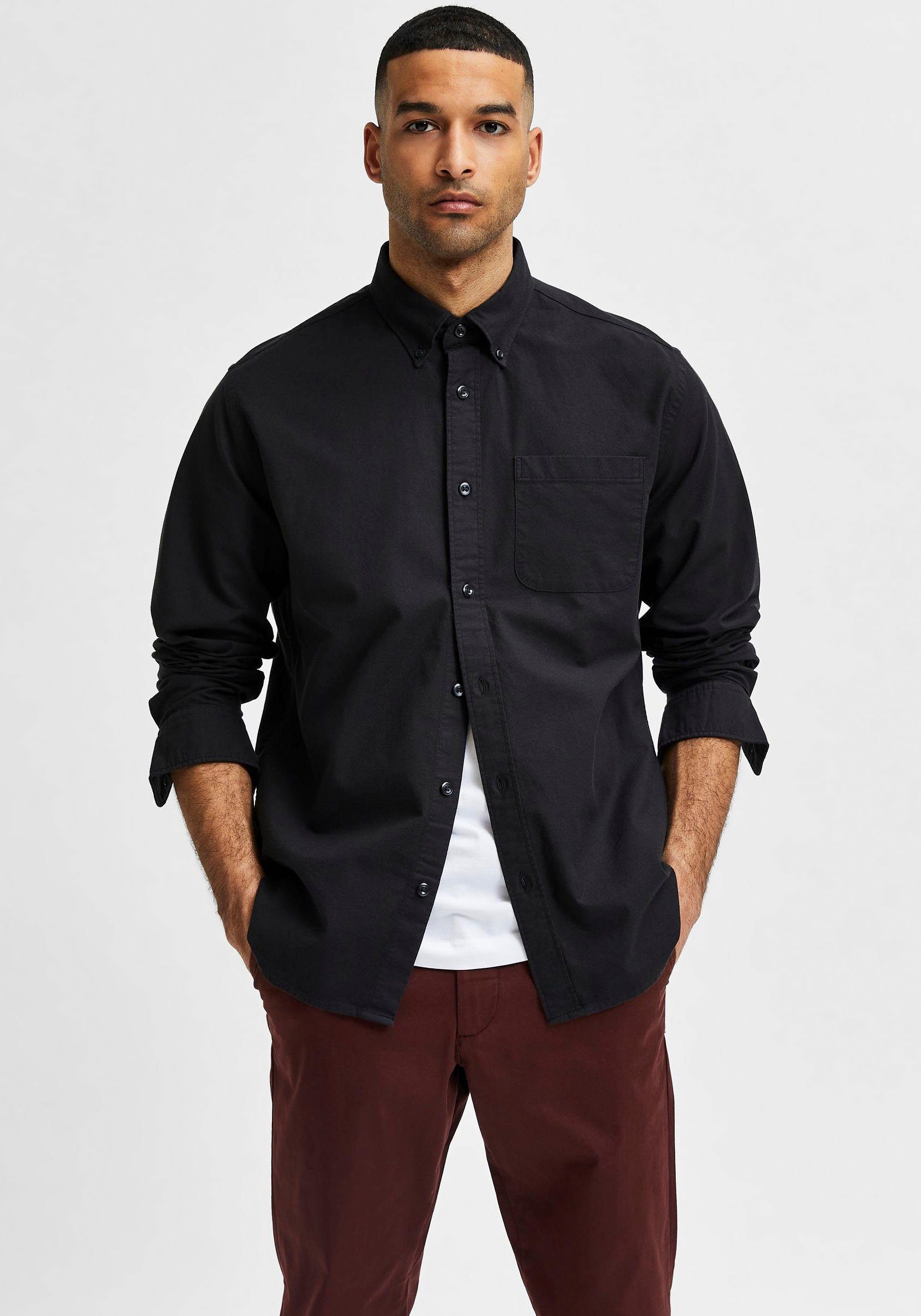 Selected Langarmhemd SLHREGRICK-OX SHIRT LS NOOS günstig online kaufen