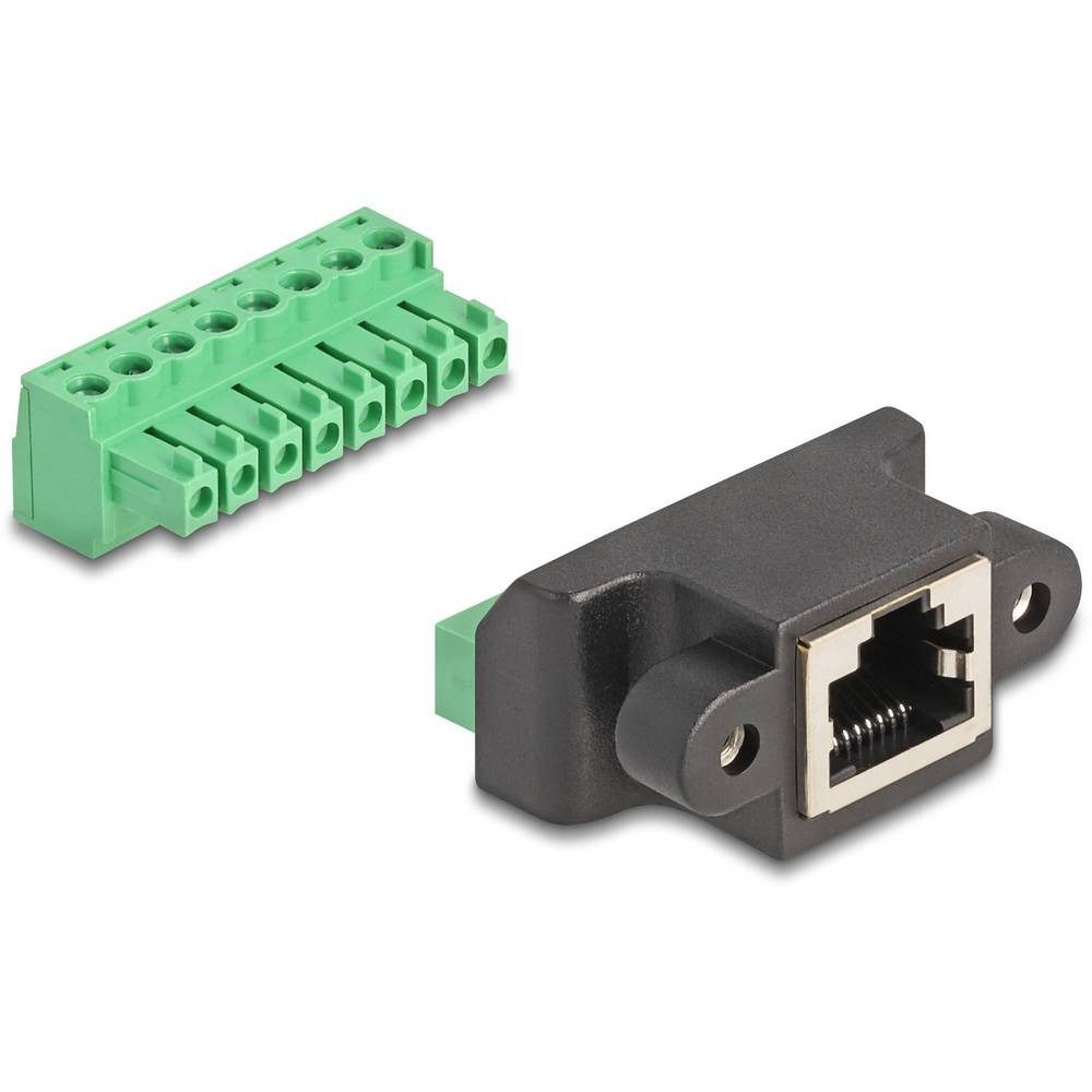 Delock RJ45 Netzwerk Adapter [1x RJ45-Buchse - 1x Buchse] Schwarz, Grün 66589 Netzwerk-Adapter
