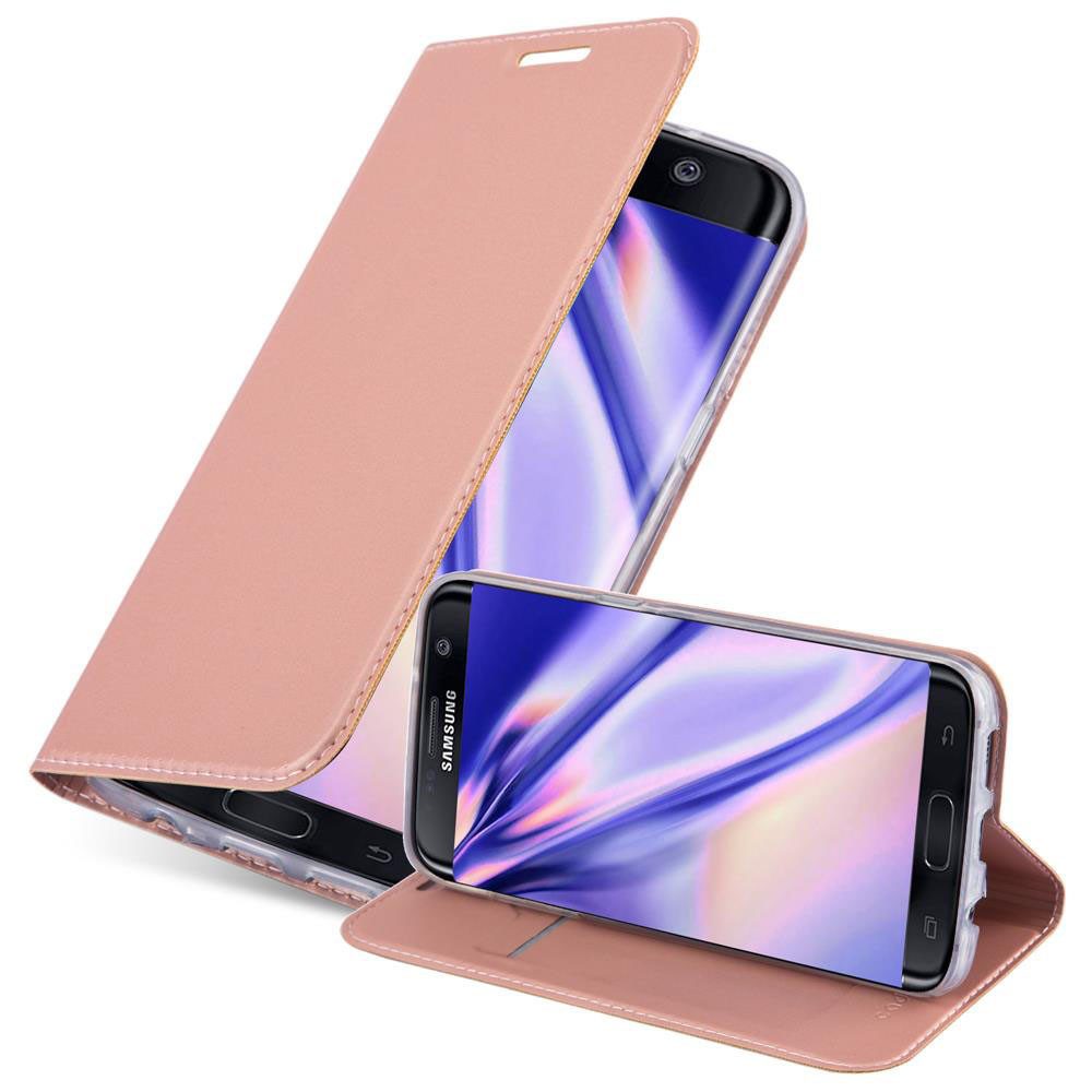 Cadorabo Handyhülle für Samsung Galaxy S7 EDGE Hülle Samsung Galaxy S7 EDGE, Schutzhülle Hülle mit Standfunktion, Magnetverschluss und Kartenfach